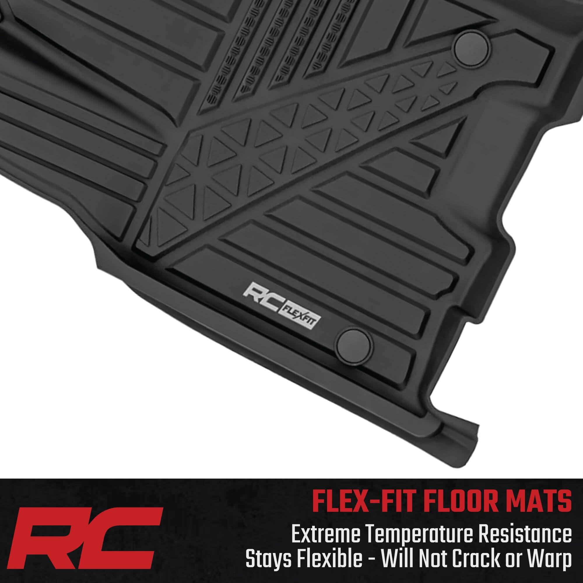 **RC FLEX-FIT FLOOR MATS**

**Extreme Temperature Resistance**  
**Stays Flexible - Will Not Crack or Warp**