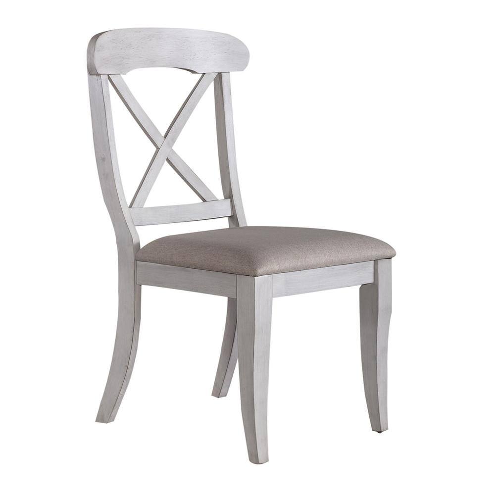 Back. Liberty Furniture Industries - Upholstered X Back Side Chair (RTA) - White.