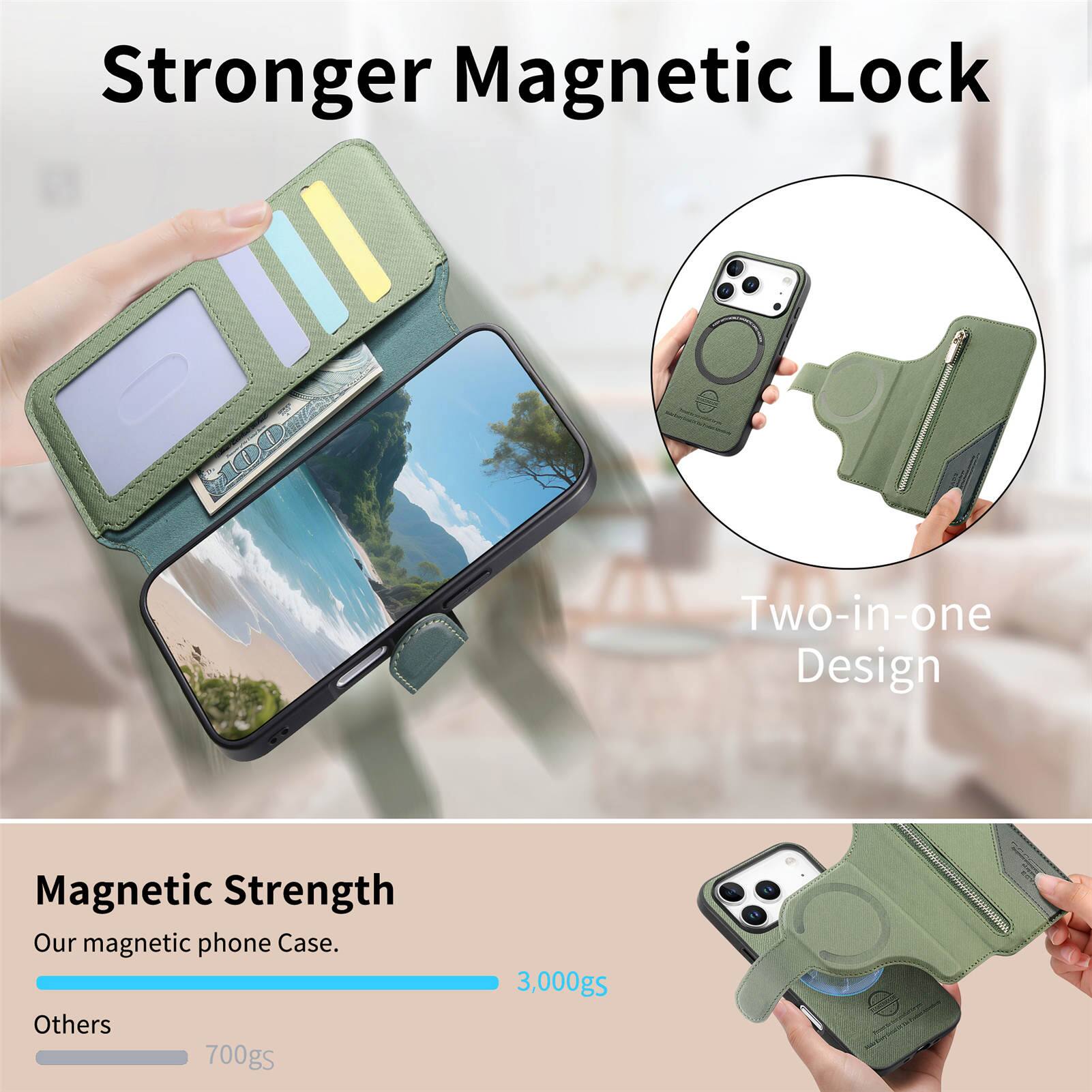 Stronger Magnetic Lock

Two-in-one Design

Magnetic Strength

Our magnetic phone Case. 3,000gs

Others 700gs