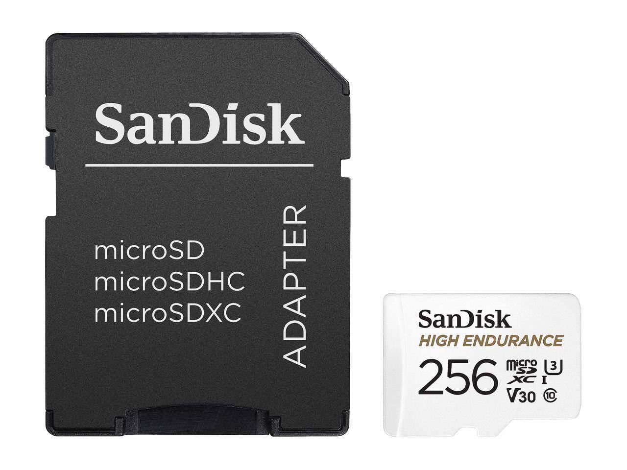 SanDisk microSD microSDHC microSDXC ADAPTER  
SanDisk HIGH ENDURANCE 256GB  
microSDXC I V30 C10