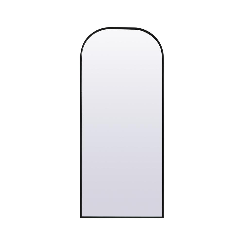 Alt View 4. Elegant Decor - Metal Frame Arch Full Length Mirror 28x66 Inch in Black - Black.