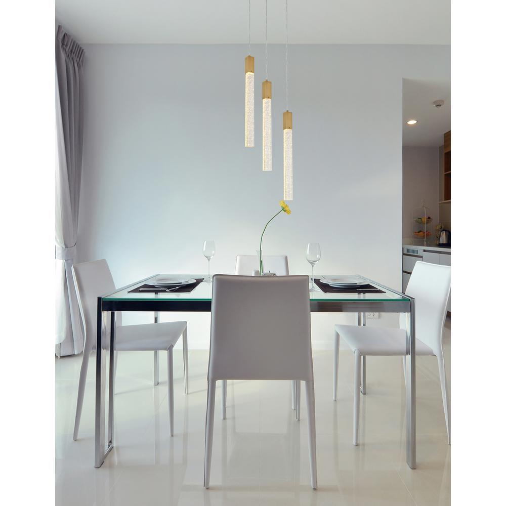 Alt View 1. Elegant Lighting - Weston 3 lights pendant in satin gold - Satin Gold.