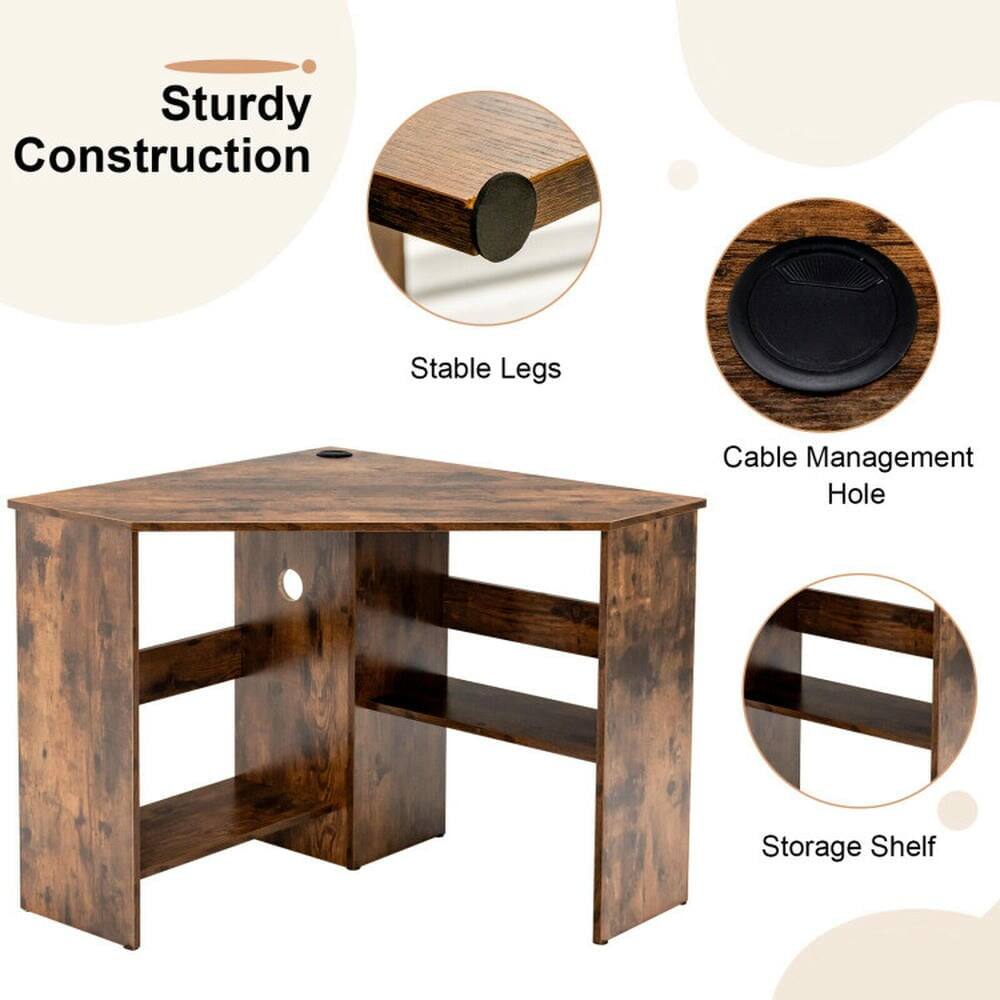 Sturdy Construction  
Stable Legs  
Cable Management Hole  
Storage Shelf