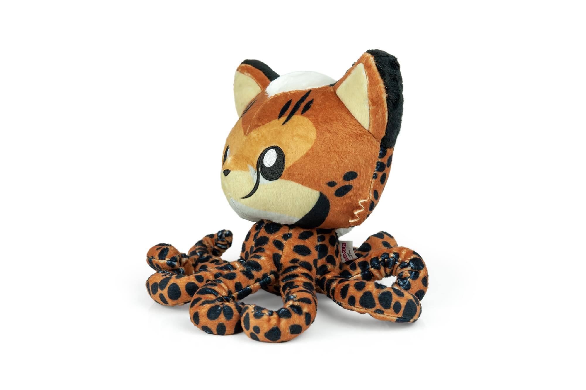 Alt View 1. Tentacle Kitty - Tentacle Kitty Series Cheetah Kitty Plush Collectible | Measures 8 Inches Tall - Orange.
