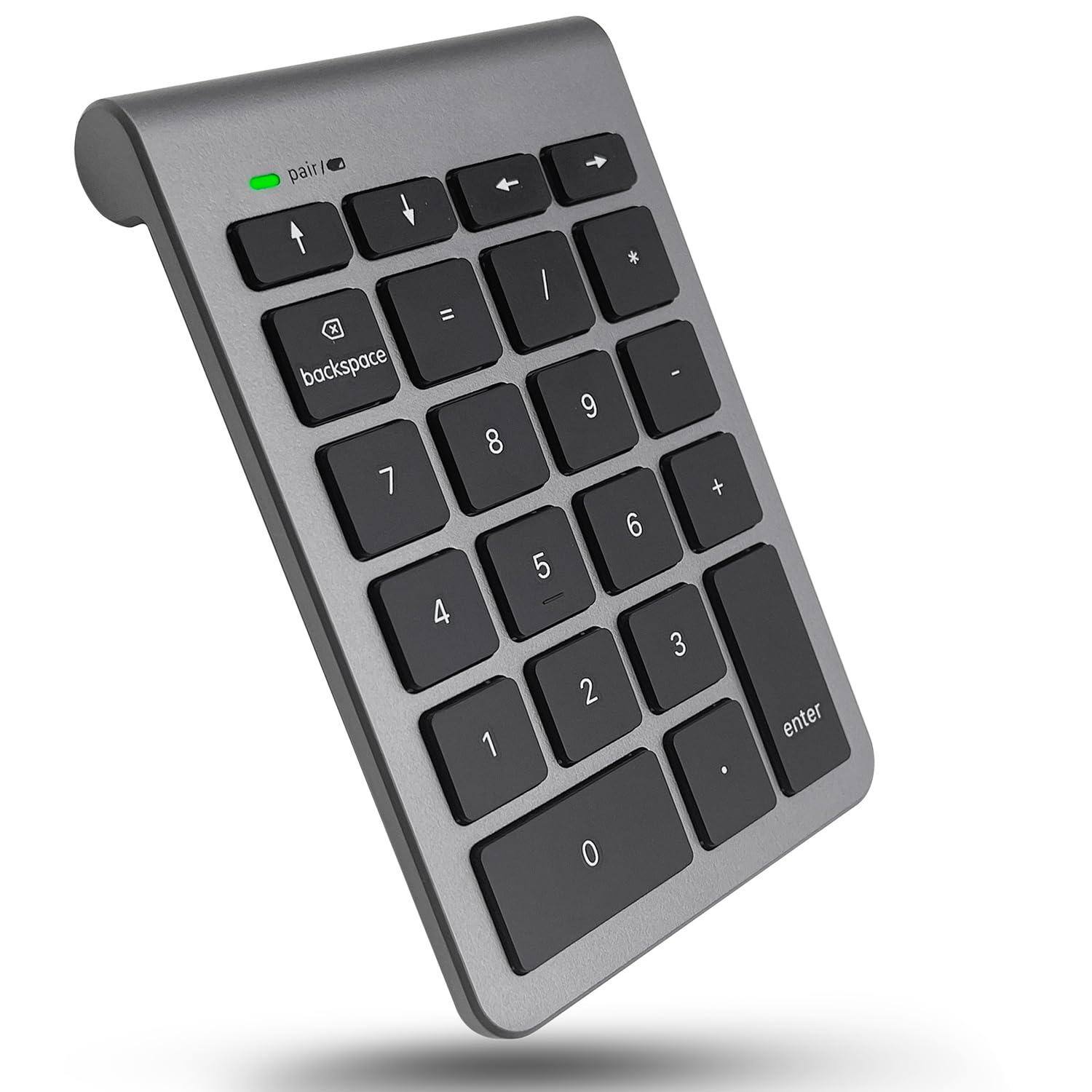 Pacoar Cade - Number Pad For Laptop - Wireless Numeric Keypad 22 Key Data Entry Numpad Compatible With Macbook Ipad Ios Pc Android - Default