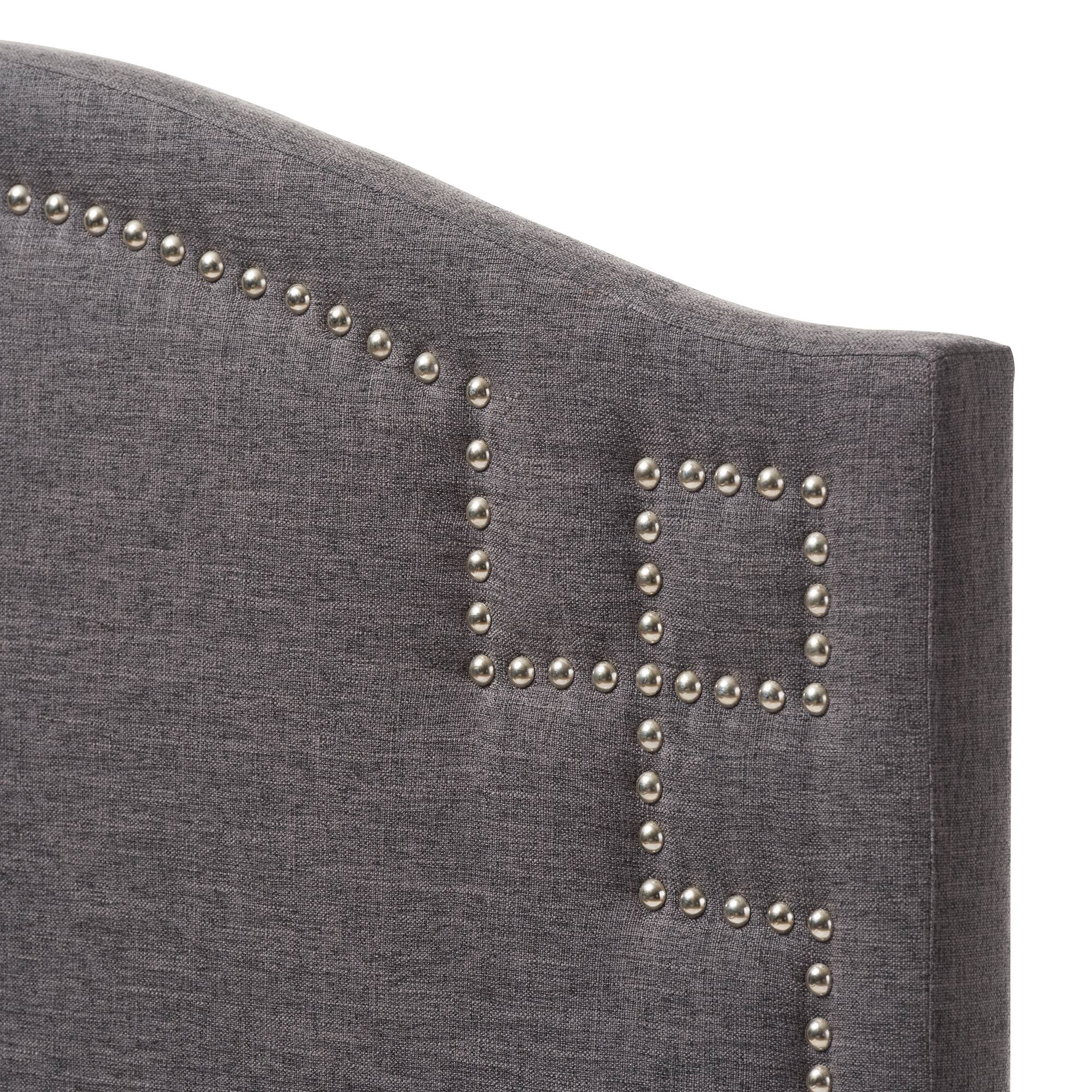 Left. Baxton Studio - Aubrey Modern and Contemporary Fabric Upholstered Twin Size Headboard - Dark Grey.