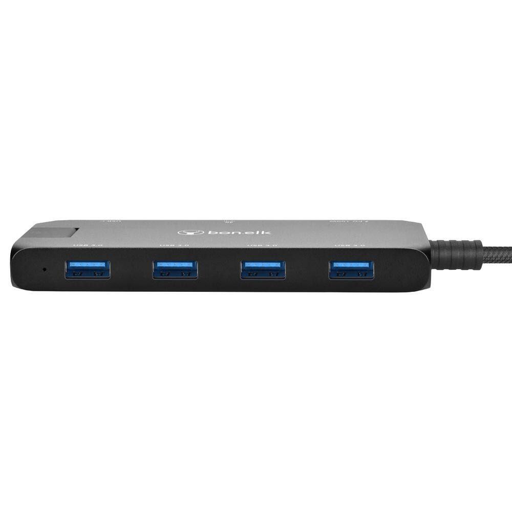 Angle. Bonelk - BonElk Long-Life USB-C 8-in-1 Multiport Hub - Black - Black.