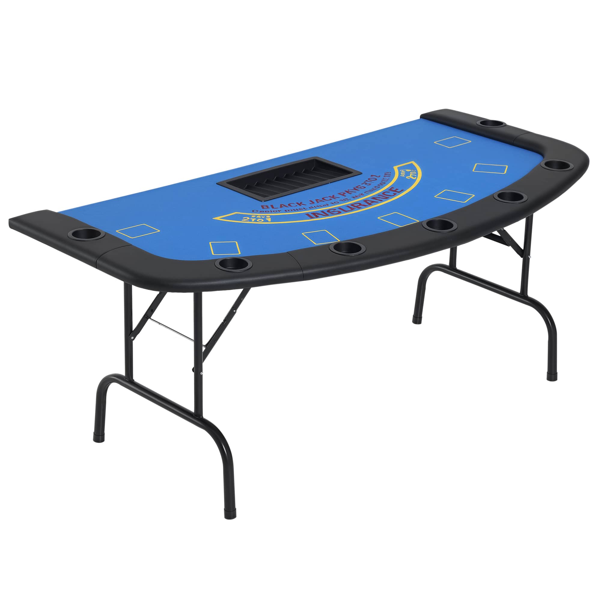 "Soozier - Table Foldable, 72"" Blackjack Table for 7 Players with Chip & Cup Holder - Blue" price history on PriceWatchPro