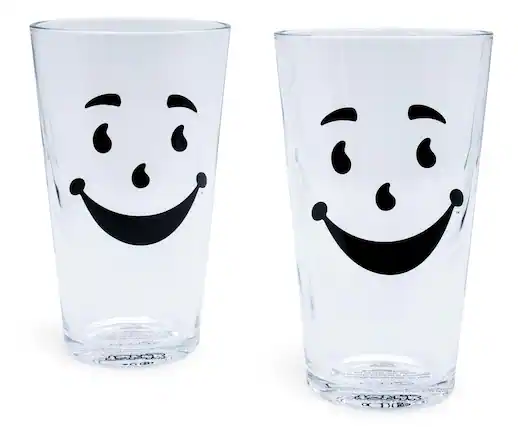 Front. Toynk - Kool-Aid Man 16-Ounce Pint Glasses | Set of 2 - Clear.