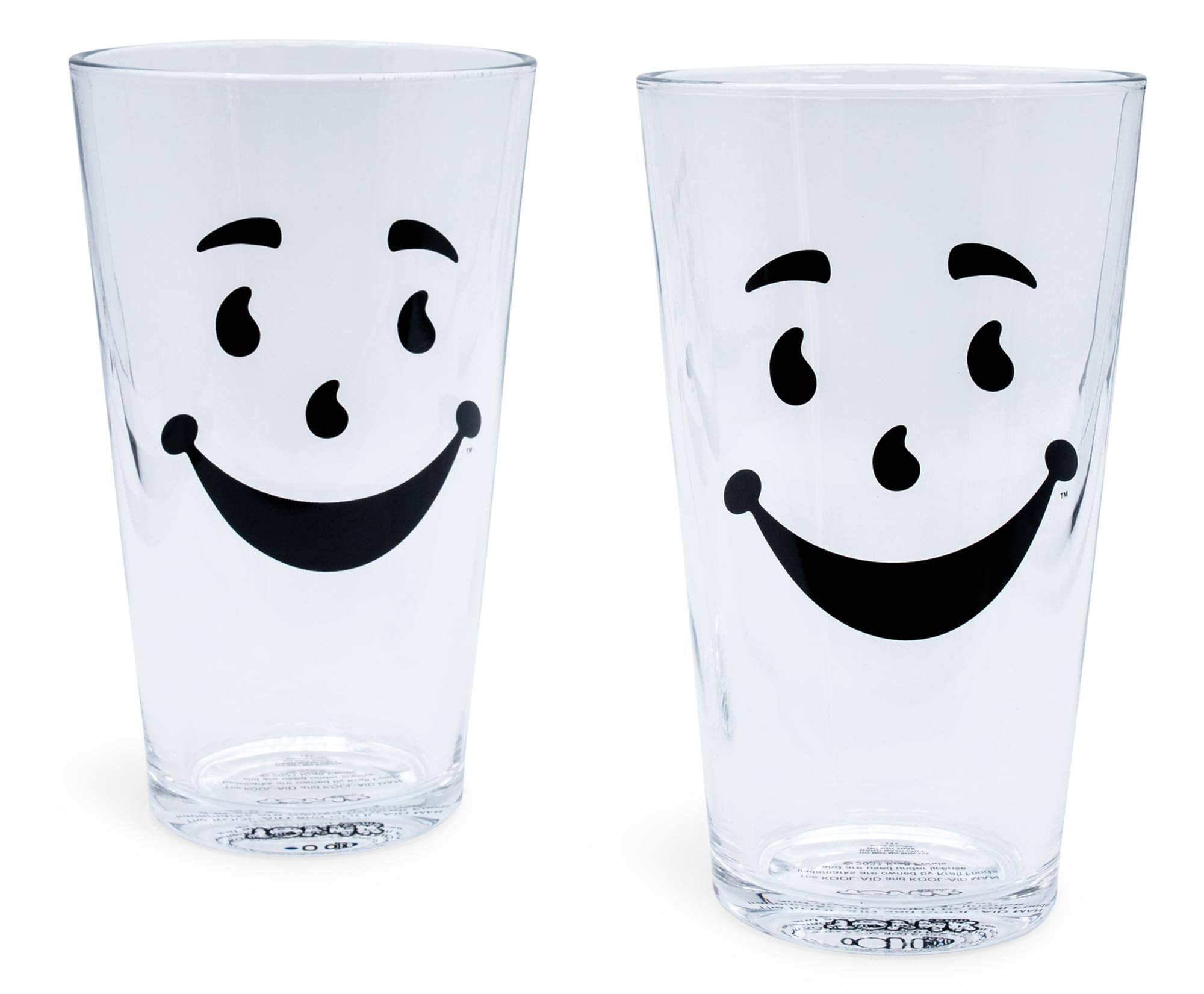 Front. Toynk - Kool-Aid Man 16-Ounce Pint Glasses | Set of 2 - Clear.