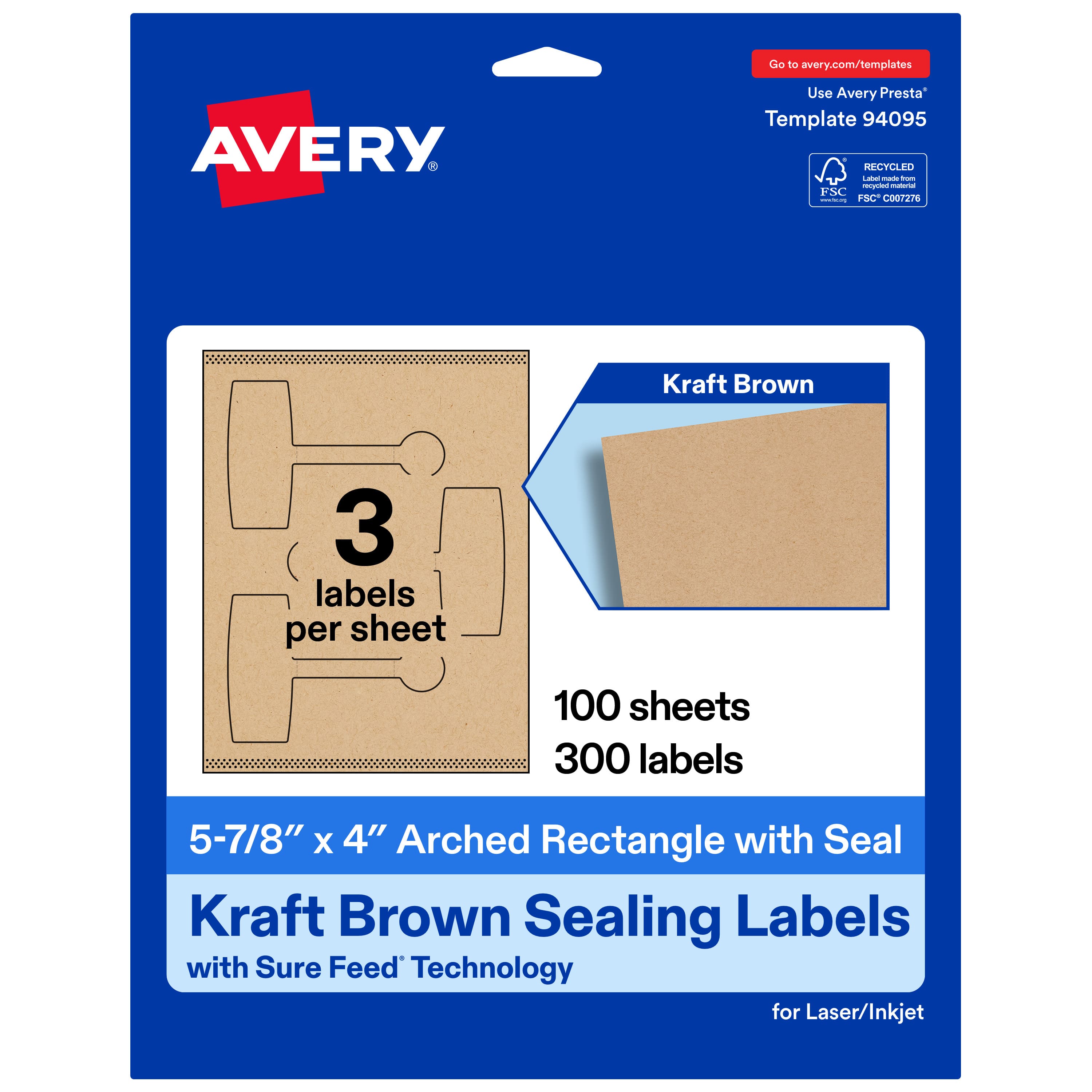 "Avery - Avery® Sealing Labels, 5-7/8"" x 4"", Kraft Paper, 300 Total - Brown" price history on PriceWatchPro