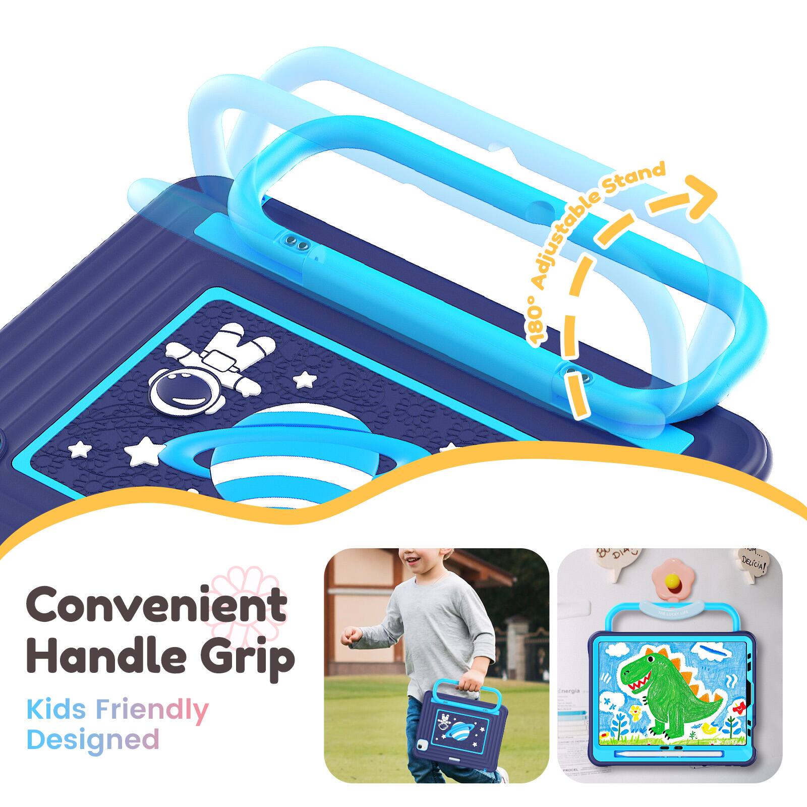 Convenient Handle Grip  
Kids Friendly Designed  
180° Adjustable Stand