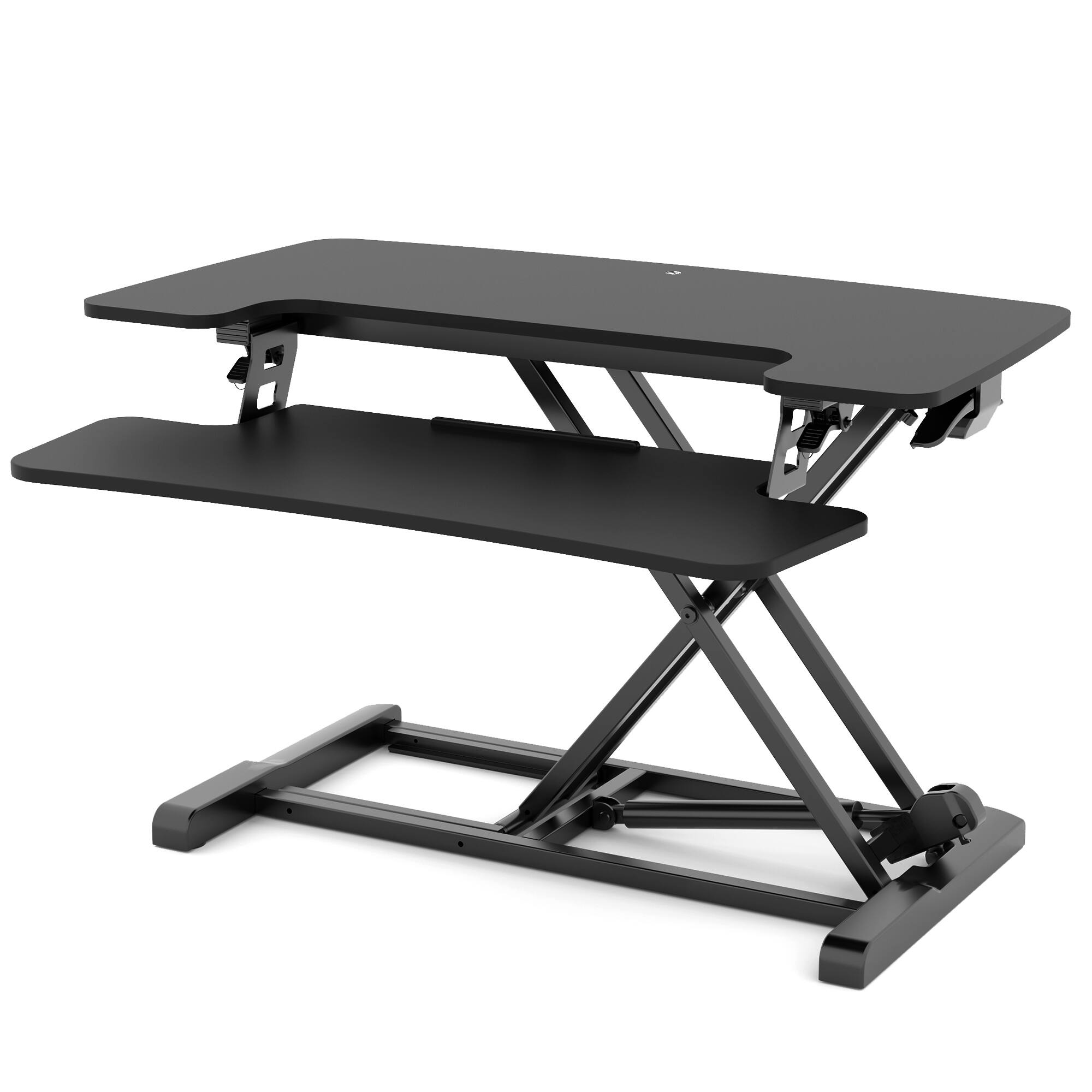 Alt View 4. FlexiSpot - FlexiSpot M7 Series 32"W Manual Adjustable Standing Desk Converter, Black - Black.