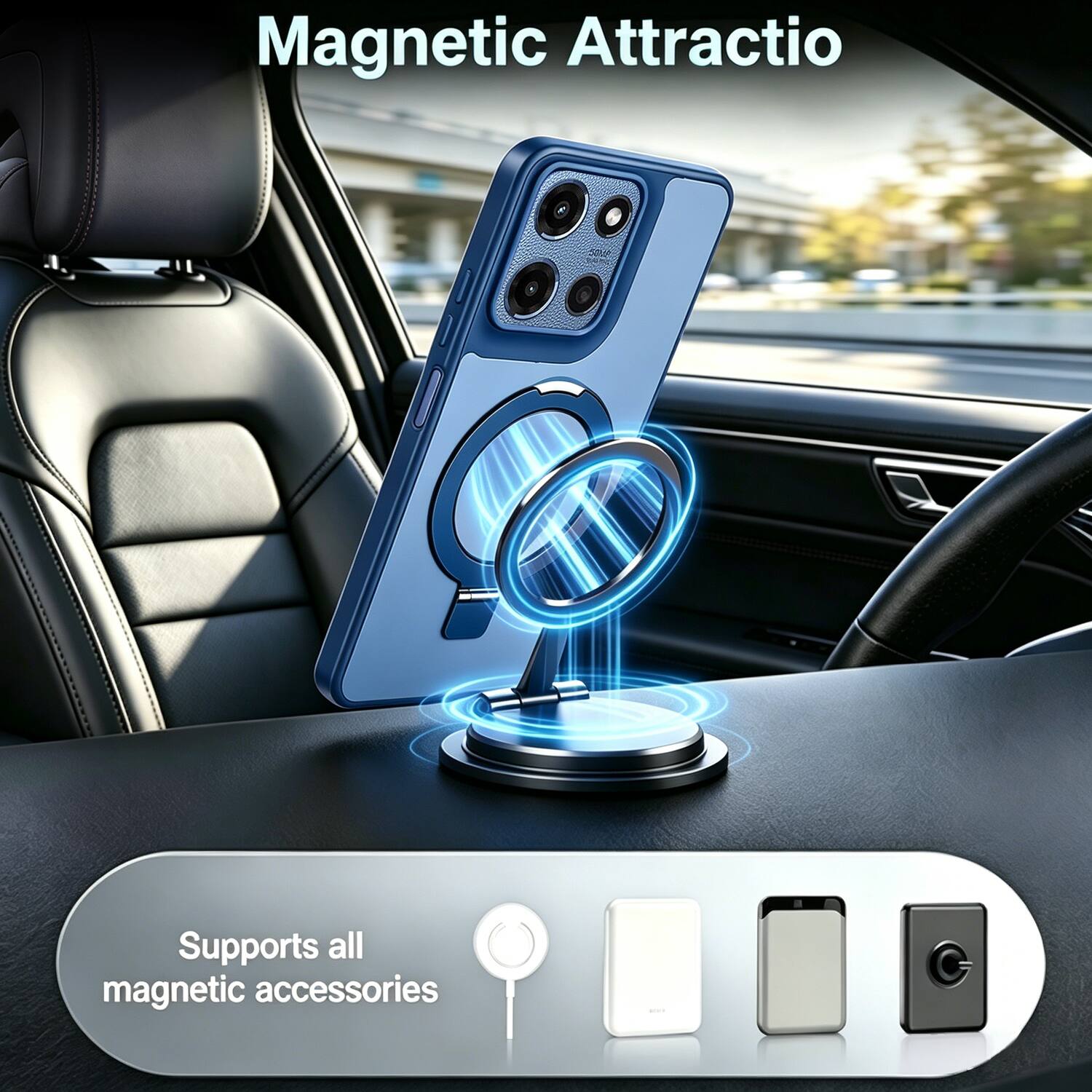 Magnetic Attraction  
Supports all magnetic accessories