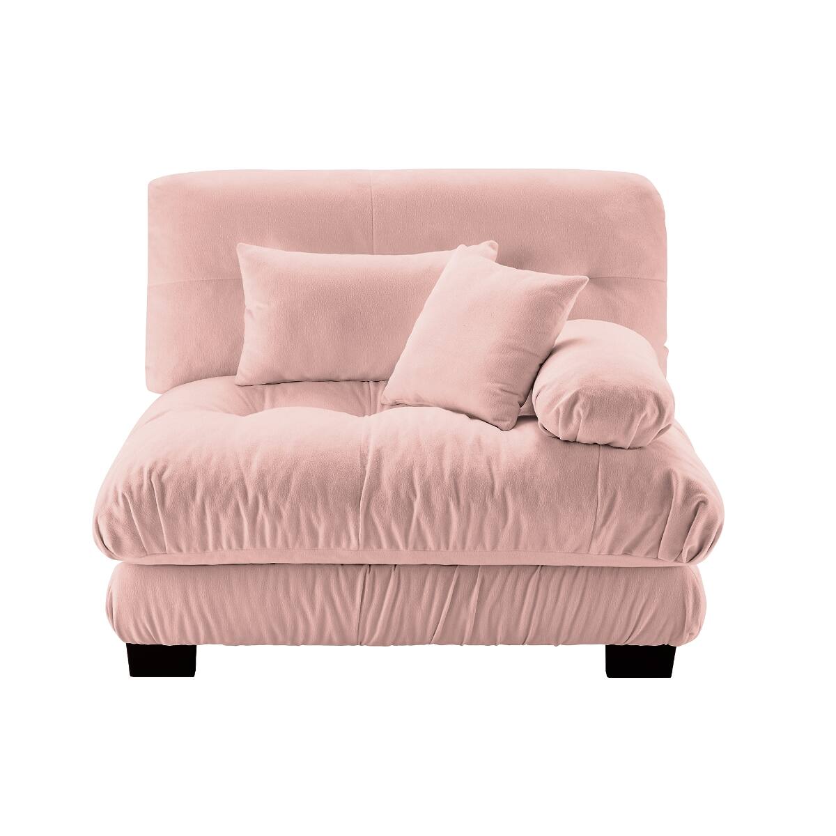 Front. Ropilly - Ropilly Pink Chenille Sofa Armless Modular Single Seat with 2 Pillows - Pink.
