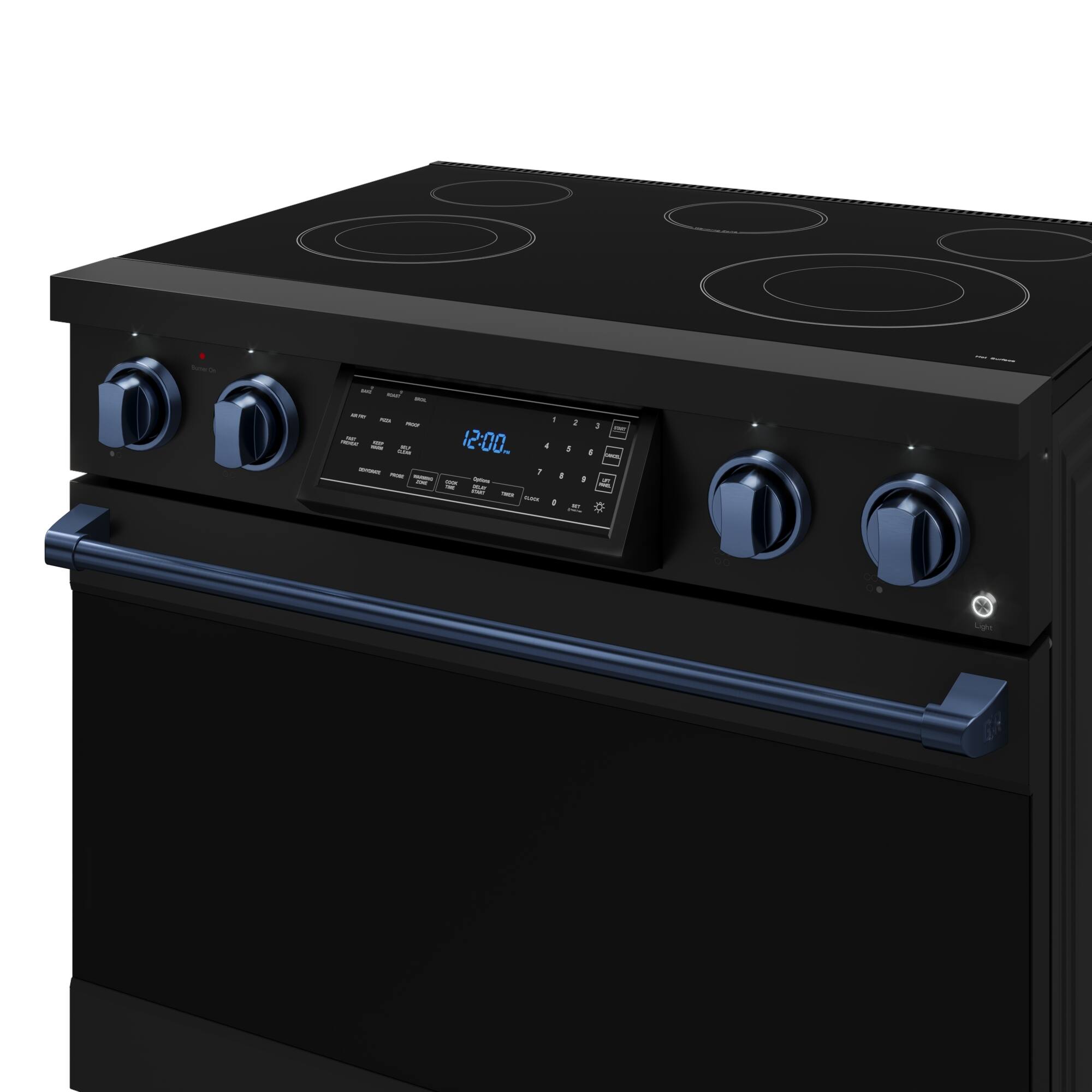 Alt View 13. Thor Kitchen - Gordon Ramsay Series by Thor Kitchen 6.0 Cu. Ft Freestanding Electric Range with Navy Blue Hardware - Black.
