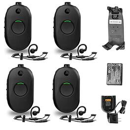 Motorola Solutions - 4 x Motorola CLP1010e 1-Channel 2-Way UHF Business Radio (CLP1010E) + More - Black