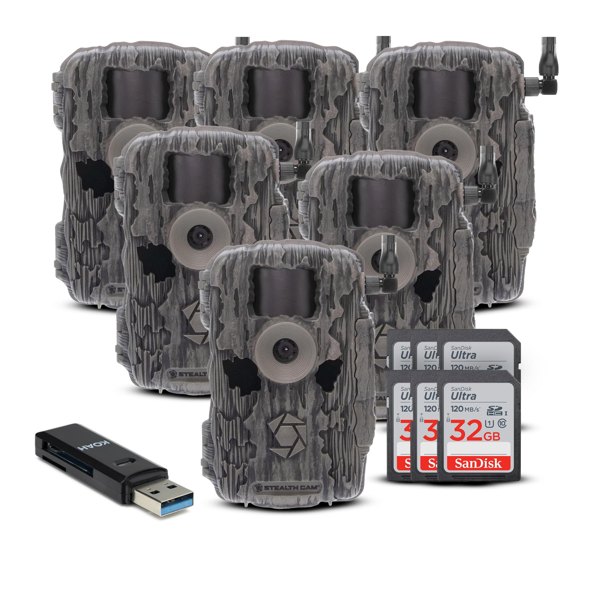 Muddy - Stealth Cam Fusion X-Pro 36MP 720P Cellular Dual Sim Trail Camera 6-Pack Bundle price history on PriceWatchPro