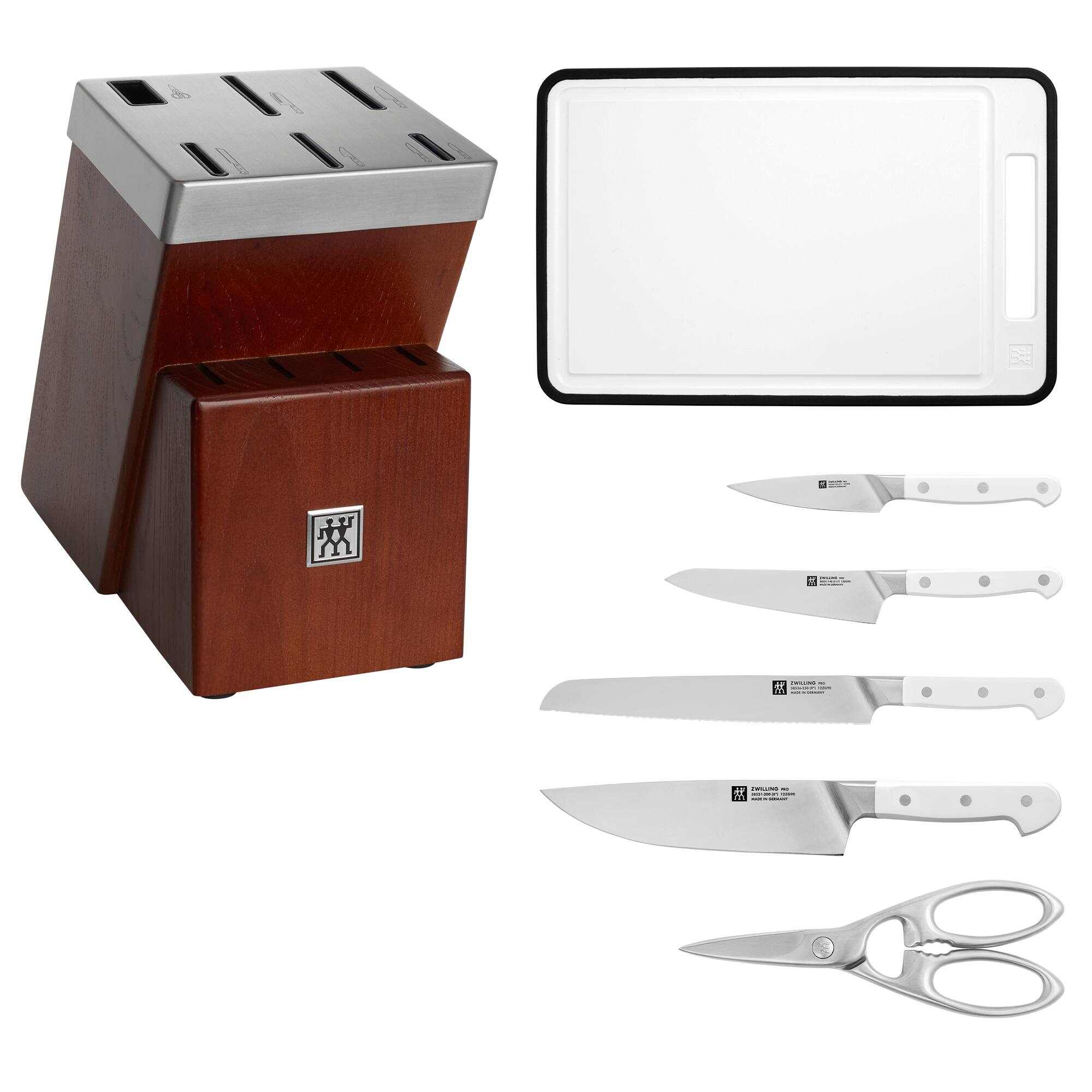 Alt View 4. ZWILLING - ZWILLING Pro Le Blanc 7-pc Self-Sharpening Knife Block Set - White.