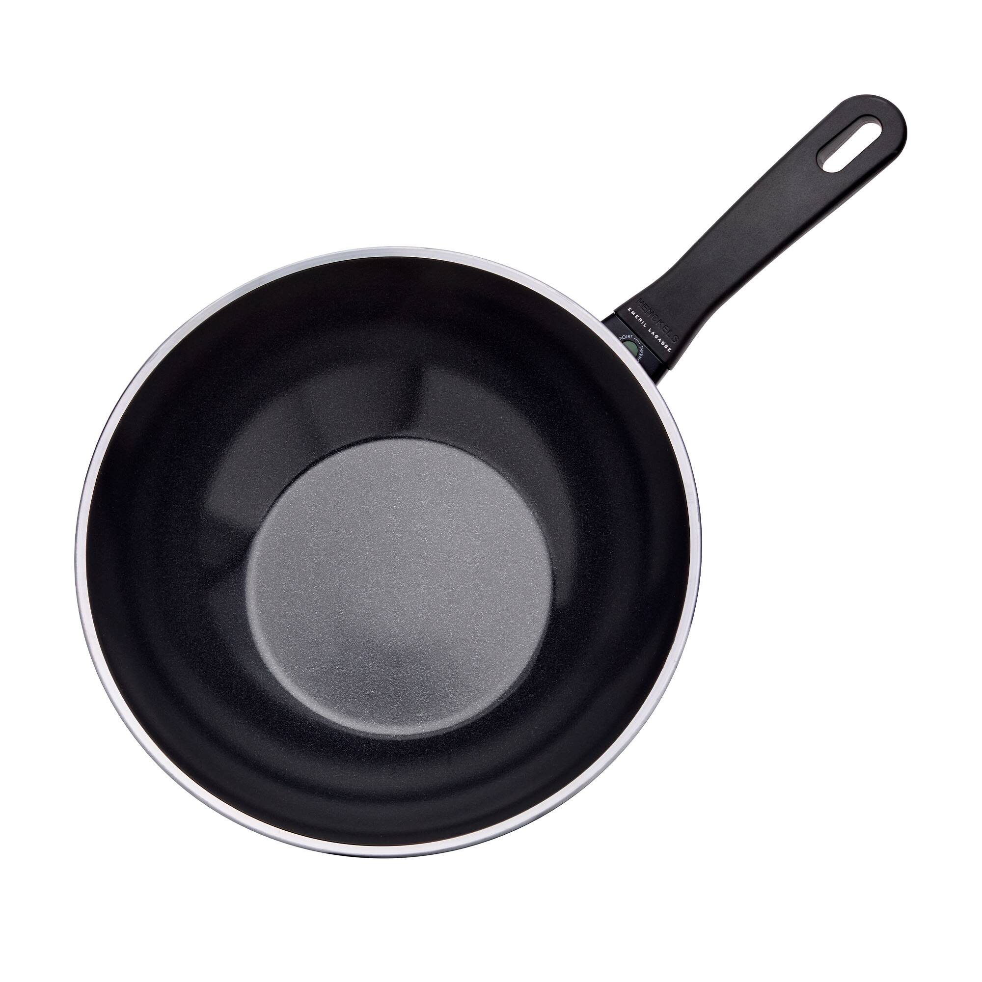 Alt View 4. Henckels - Henckels Nola 11-inch Aluminum Ceramic Nonstick Wok with Lid - Black.
