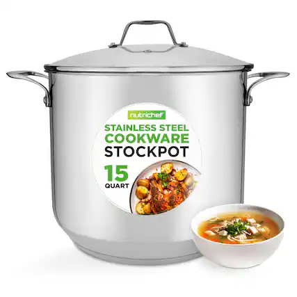 nutrichef STAINLESS STEEL COOKWARE STOCKPOT 15 QUART