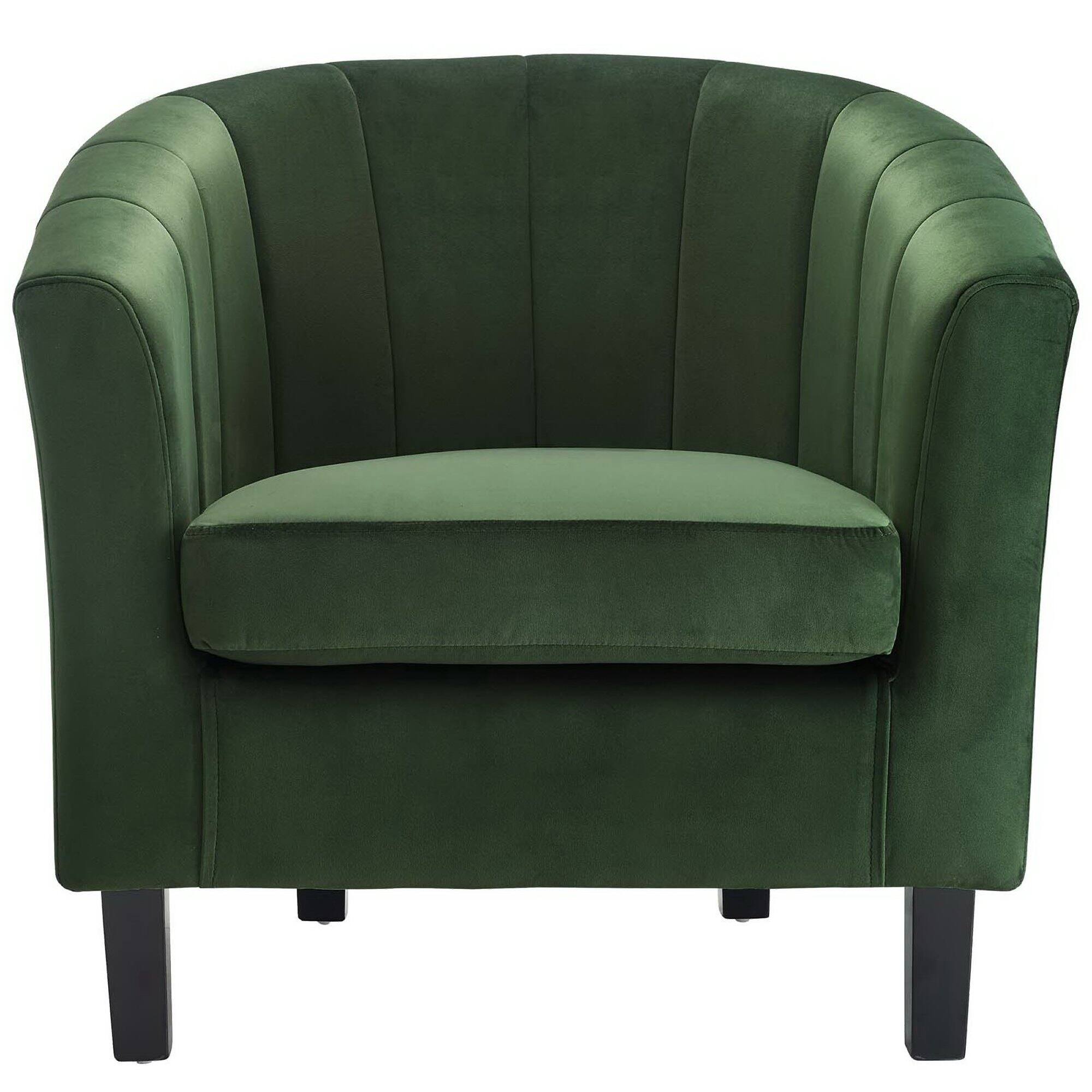 Left. Modway - Prospect Channel Tufted Performance Velvet Armchair by Modway - Green.