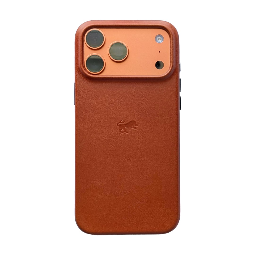 LUMAZI - Full Grain Leather MagSafe iPhone 17 Pro Case - Autumn Sienna