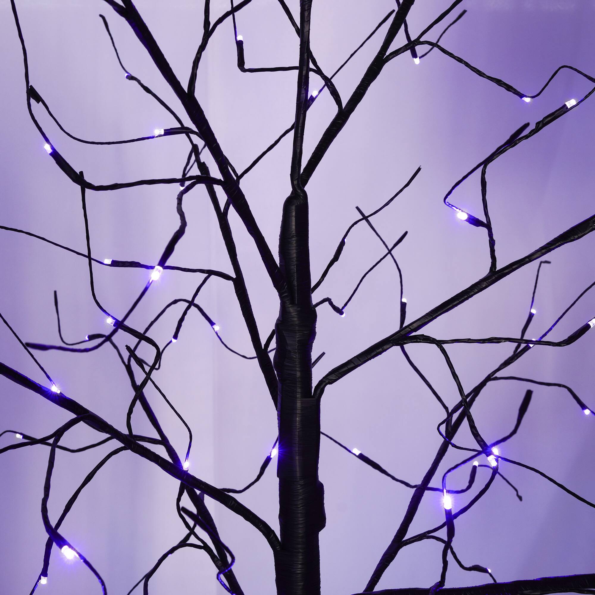 Alt View 7. Ecooso - 3 Pac Halloween Spooky Tree with Purple Lights, 4FT 5FT and 6FT, Lighted Black Tree for Halloween Decoration - Black,Purple.