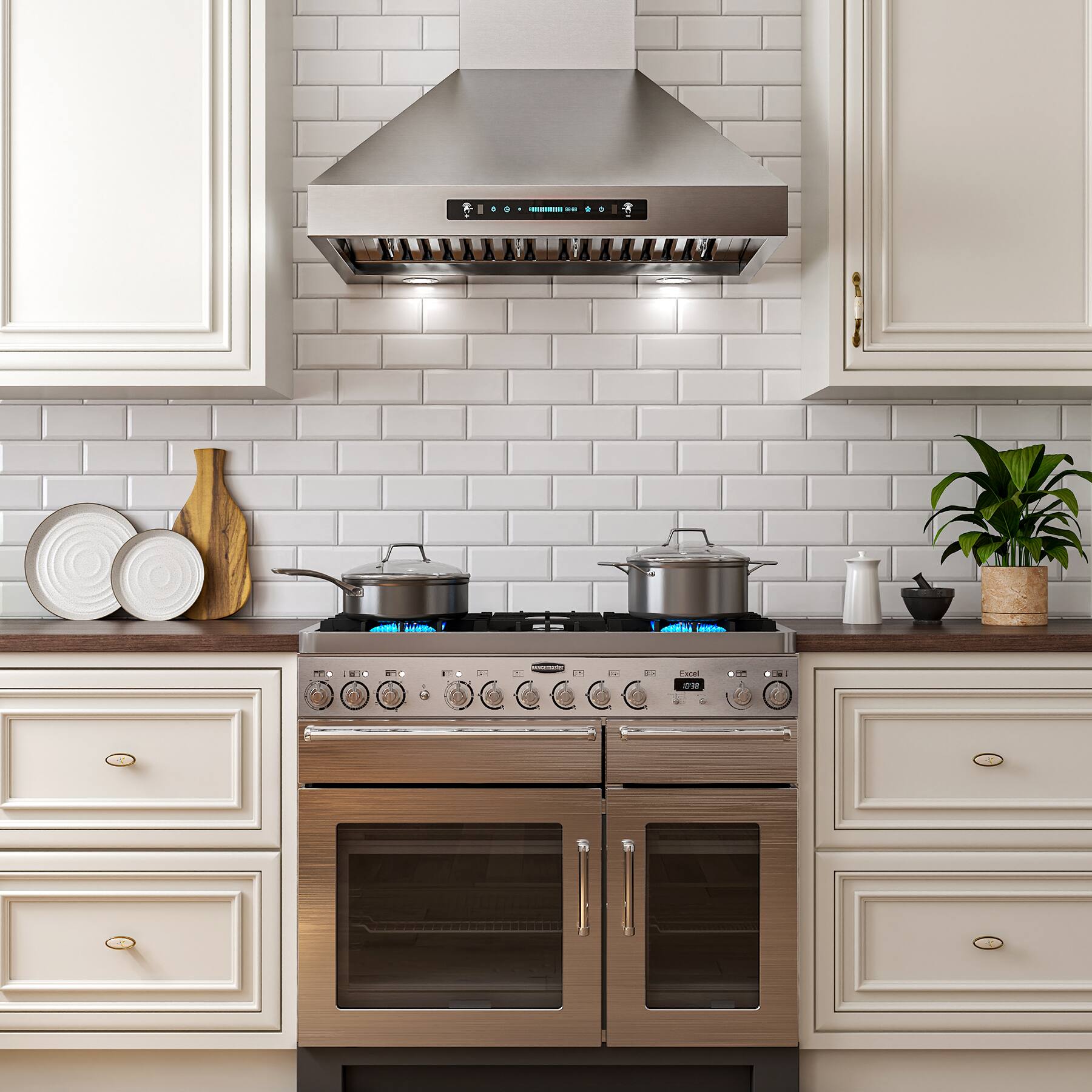 Alt View 1. Onefly - 30 inches - Convertible - Wall Mount Range Hood - Silver.