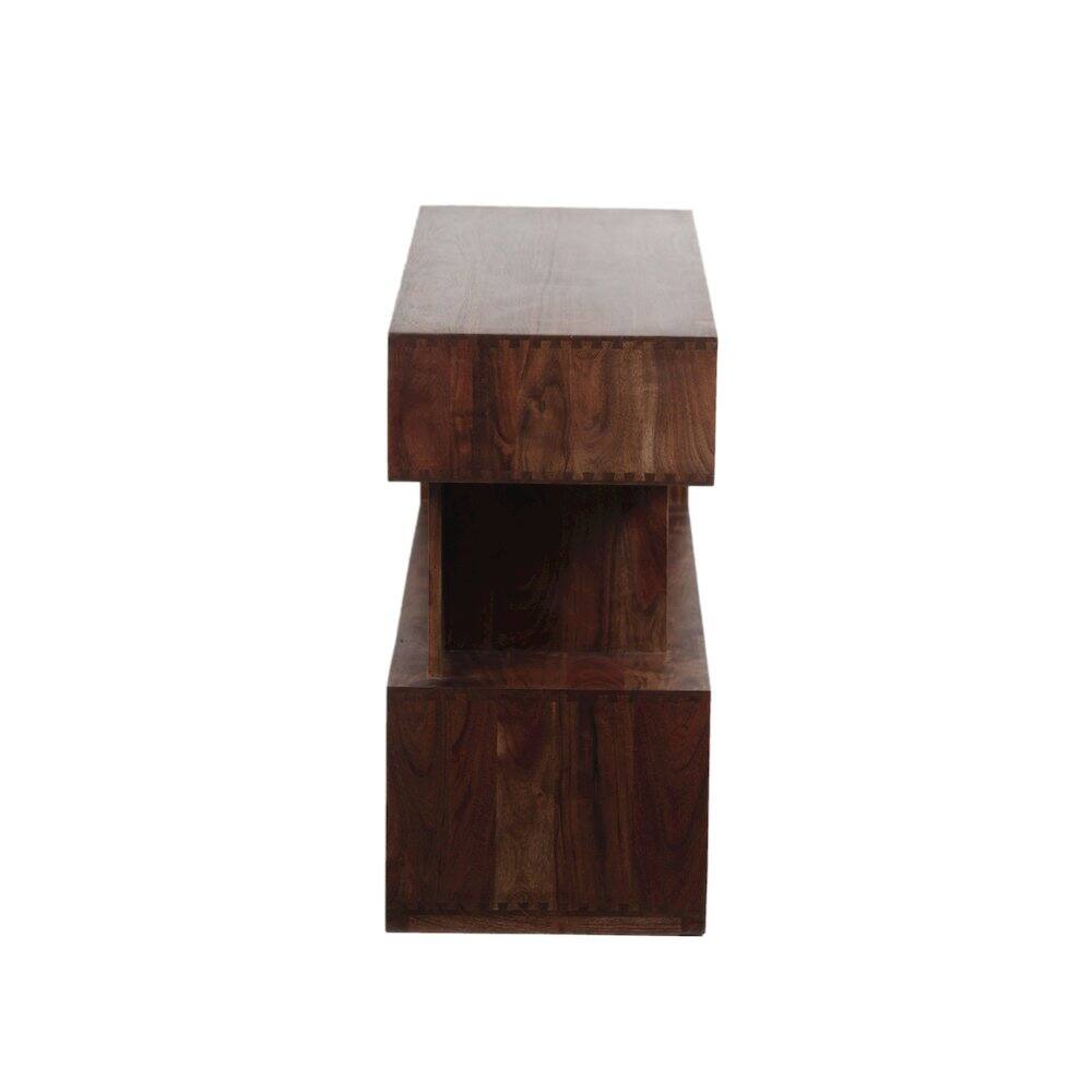 Angle. Porter Designs - Portola Solid Acacia Wood Console Table - Brown.