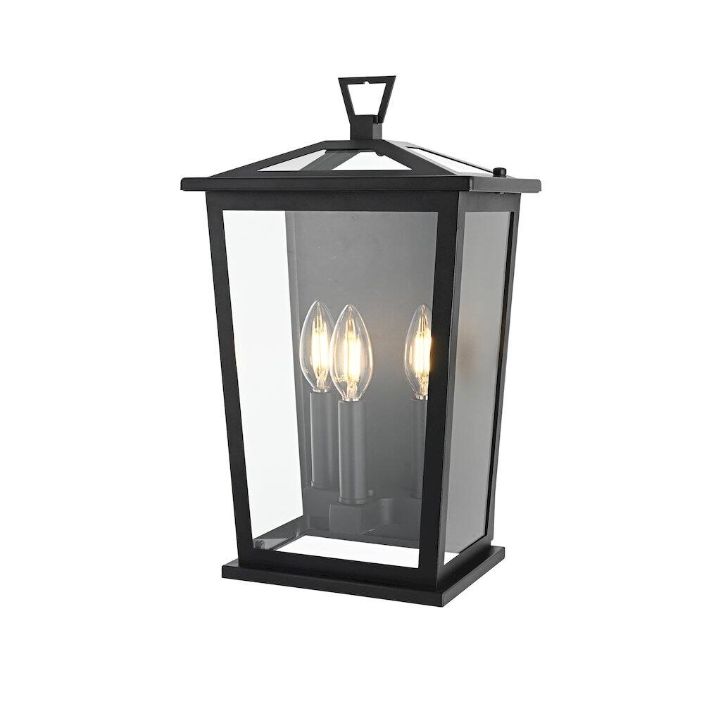 Angle. Elegant Lighting - Richmond 7 inch Outdoor Pendant in Black - Black.