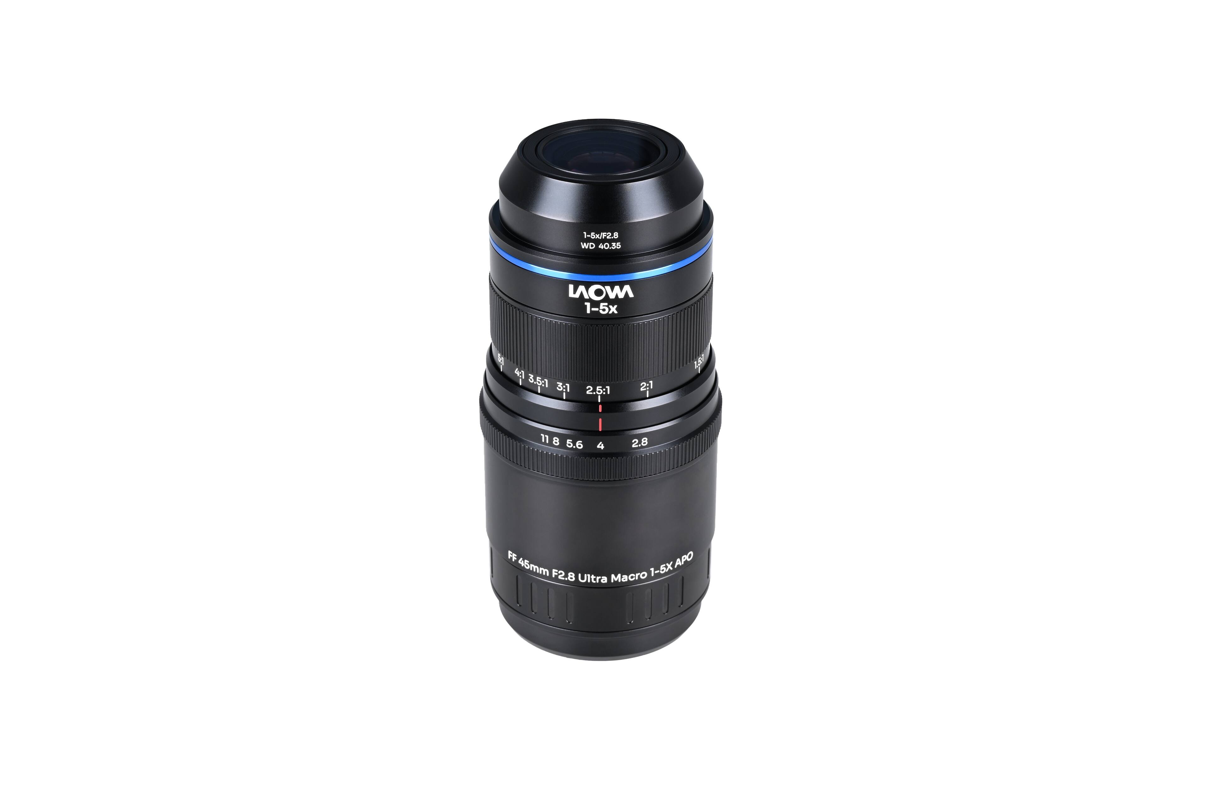 1-5x/F2.8 WD 40.35  
NOW 1-5x  
43 3.5:1 3:1  
2.5:1  
2:1  
1,80  
11 8 5.6  
4  
2.8  
FF APO 45mm F2.8 Macro 1-5X Ultra