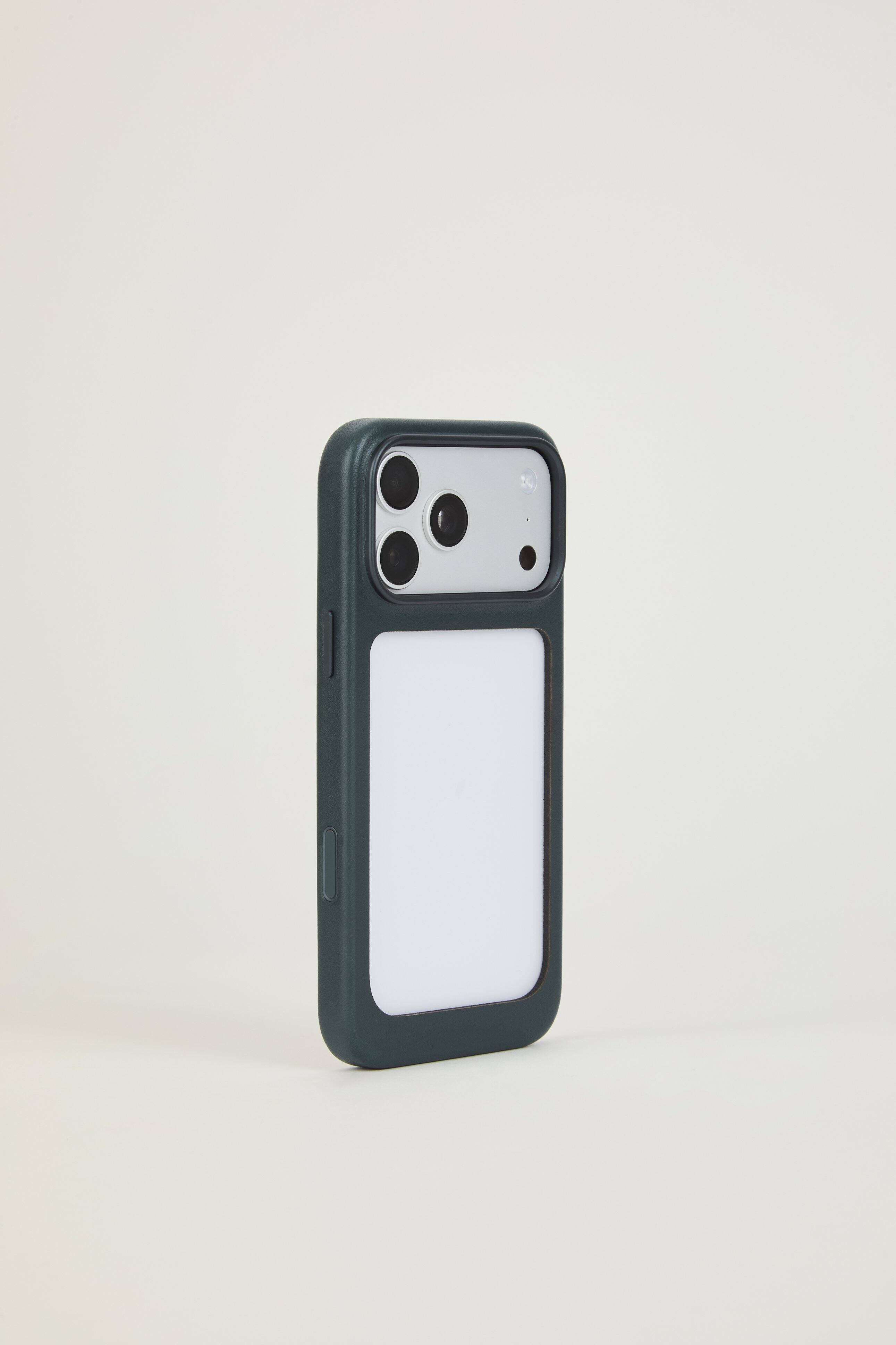 Alt View 2. Troubadour - iPhone 18 Pro Max Modular Leather Case - Obsidian Green.