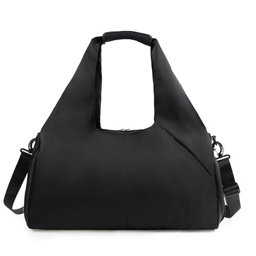 Front. Pacoar Cade - Gym Bag For Women With Shoe Compartment Yoga Mat Wet Pocket And Water Bottle Holder Weekender Strap - Black.