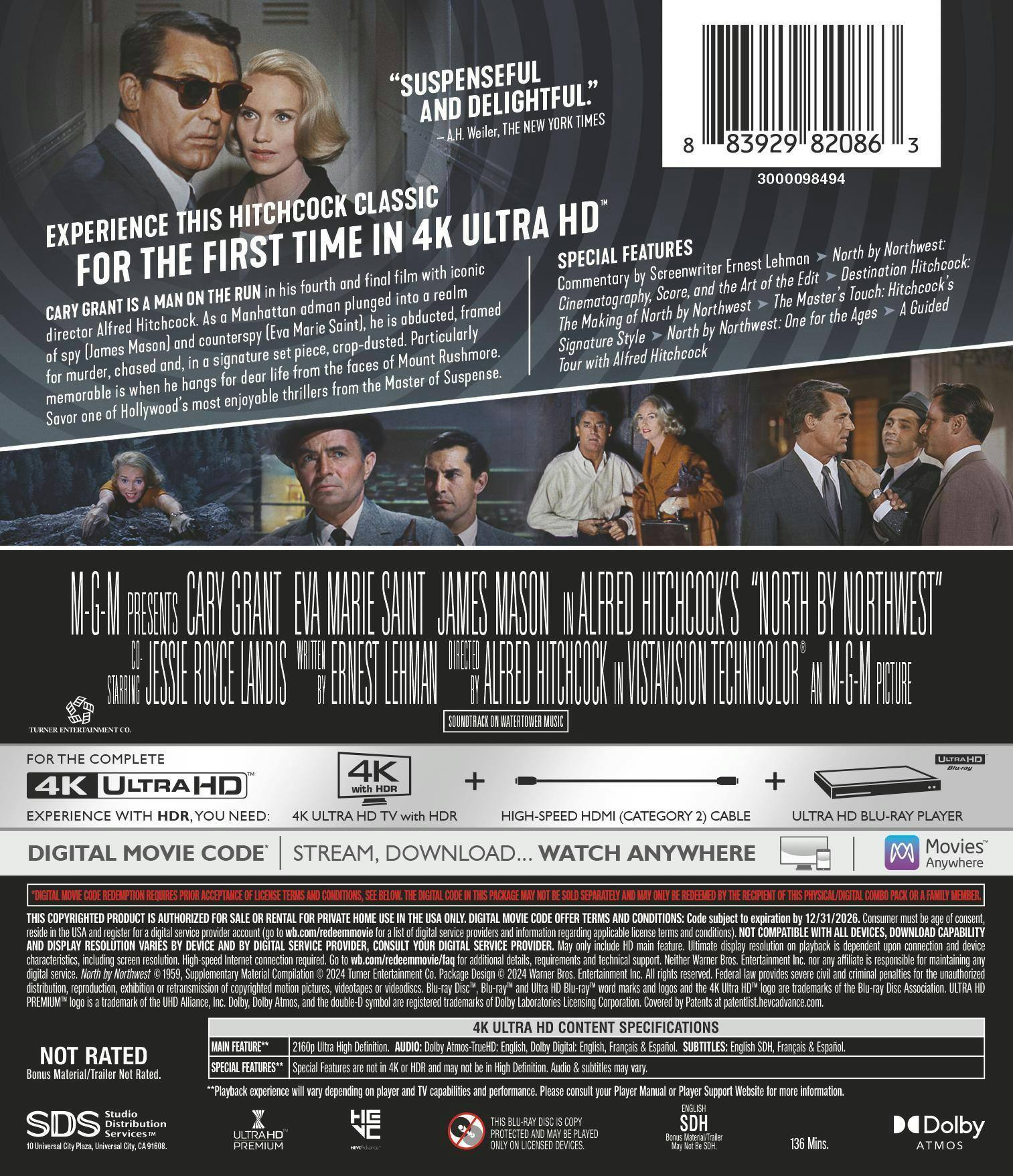 Back. North By Northwest (4K Ultra HD) [UHD].