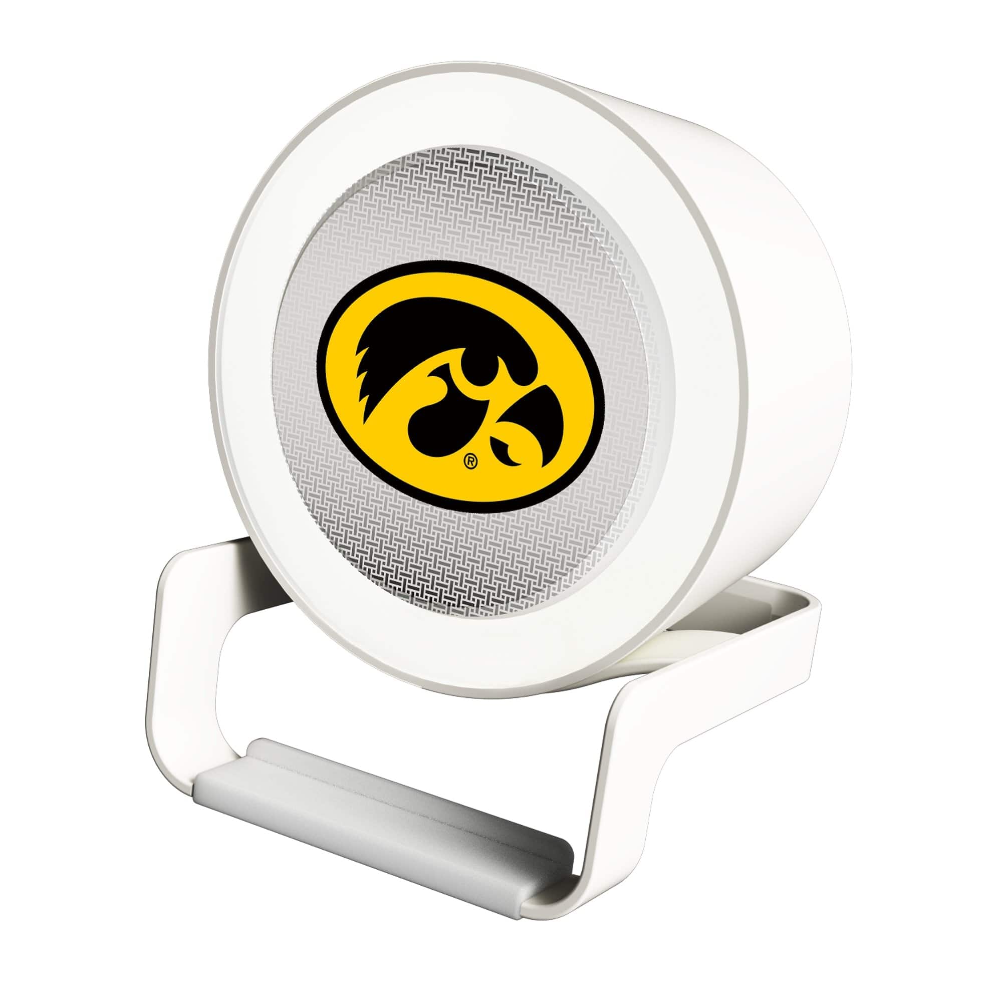 Keyscaper - Iowa Hawkeyes Linen Print Nightlight Charger & Bluetooth Speaker - White