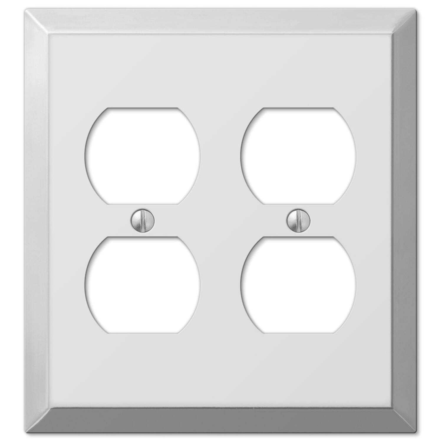 Angle. AMERELLE - Amerelle Century Polished Chrome 2 gang Stamped Steel Duplex Wall Plate 1 pk - Chrome.