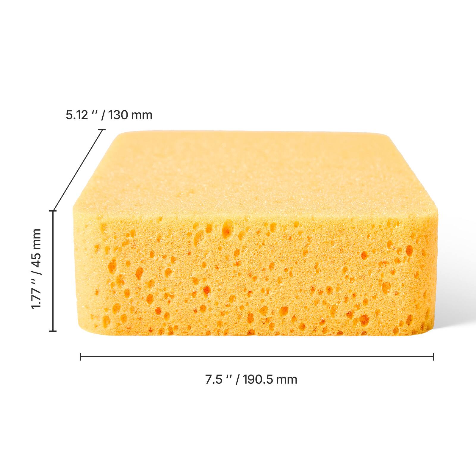 The corrected text is:

"5.12" / 130 mm  
4.5" / 114 mm  
7.5" / 190.5 mm"