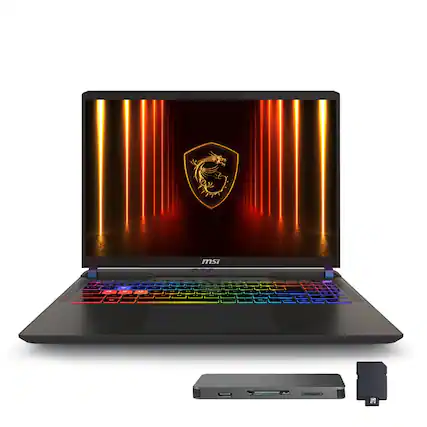Front. MSI - MSI Vector 16" QHD+ Gaming Laptop,Ultra 9-275HX,RTX 5080,16GB RAM,1TB SSD+1TB Dock Set,Backlit Keyboard,Win 11,Gray - Gray.