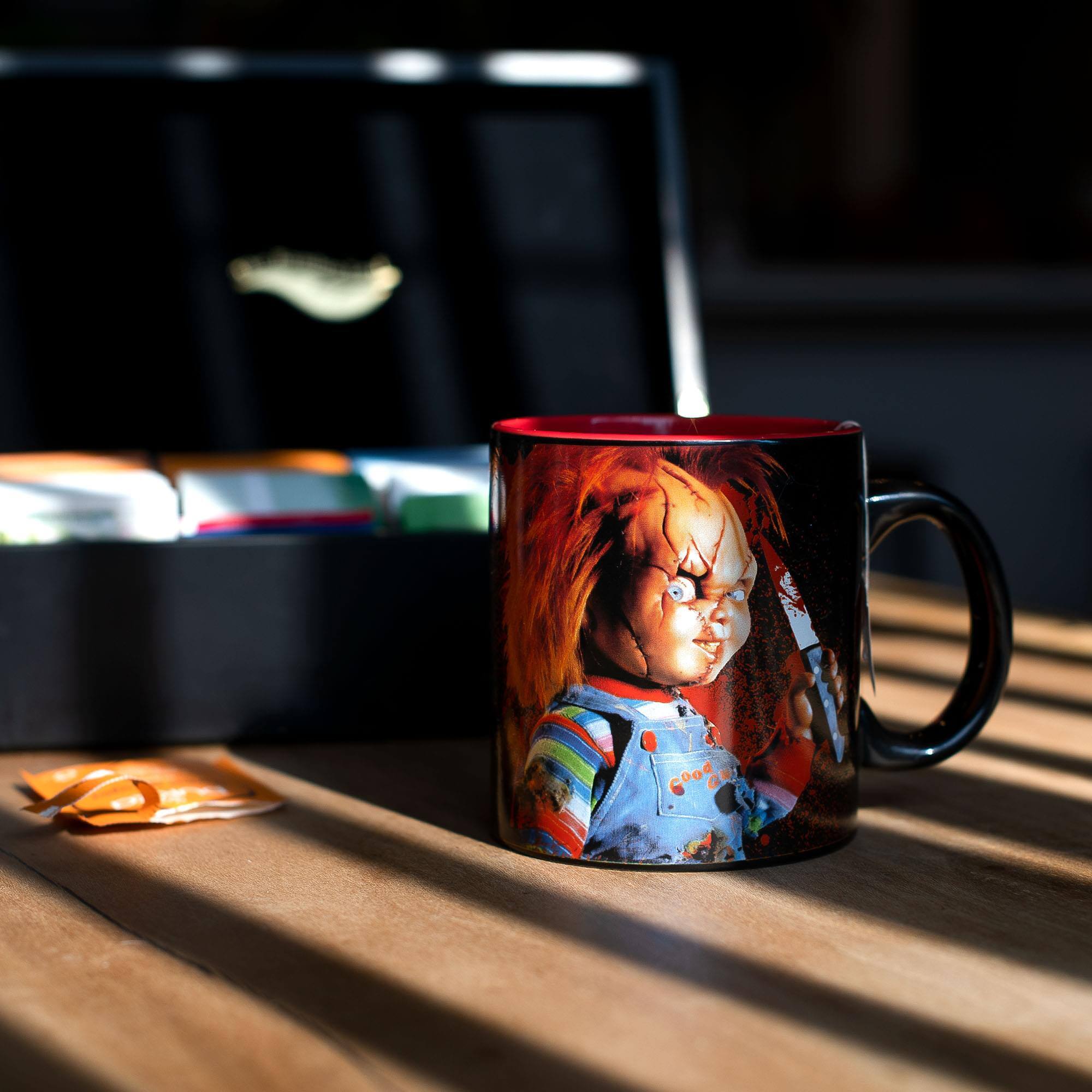 Alt View 4. Silver Buffalo - Child's Play Chucky "Friends Til The End" Ceramic Mug | Holds 20 Ounces - Black.