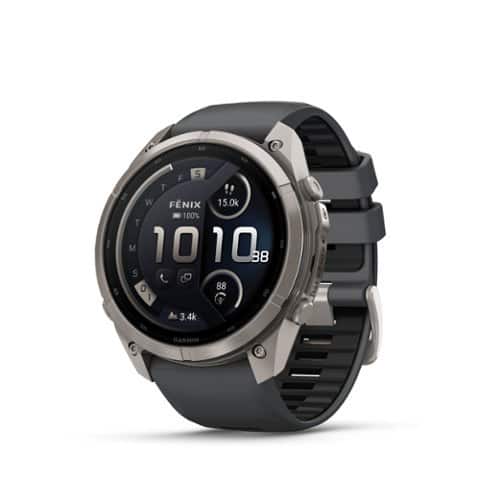 Garmin - fēnix 9 Pro - inReach AMOLED GPS Smartwatch 51 mm Titanium - Graphite/Black Silicone Band - (2026)
