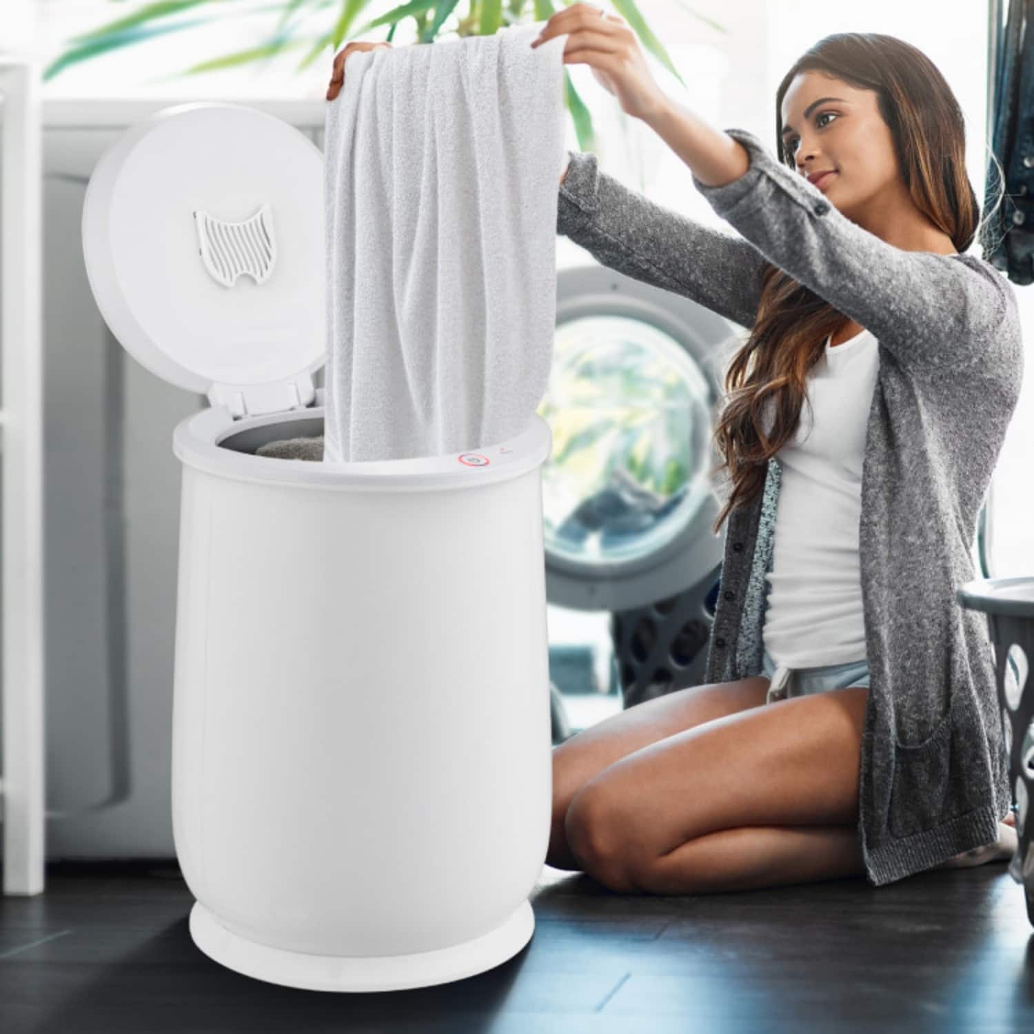 LUCKY ONE - 20L Electric Towel Warmer Bucket with Auto Shut-Off and Fragrance Rack - White