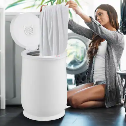 Front. LUCKY ONE - 20L Electric Towel Warmer Bucket with Auto Shut-Off and Fragrance Rack - White.