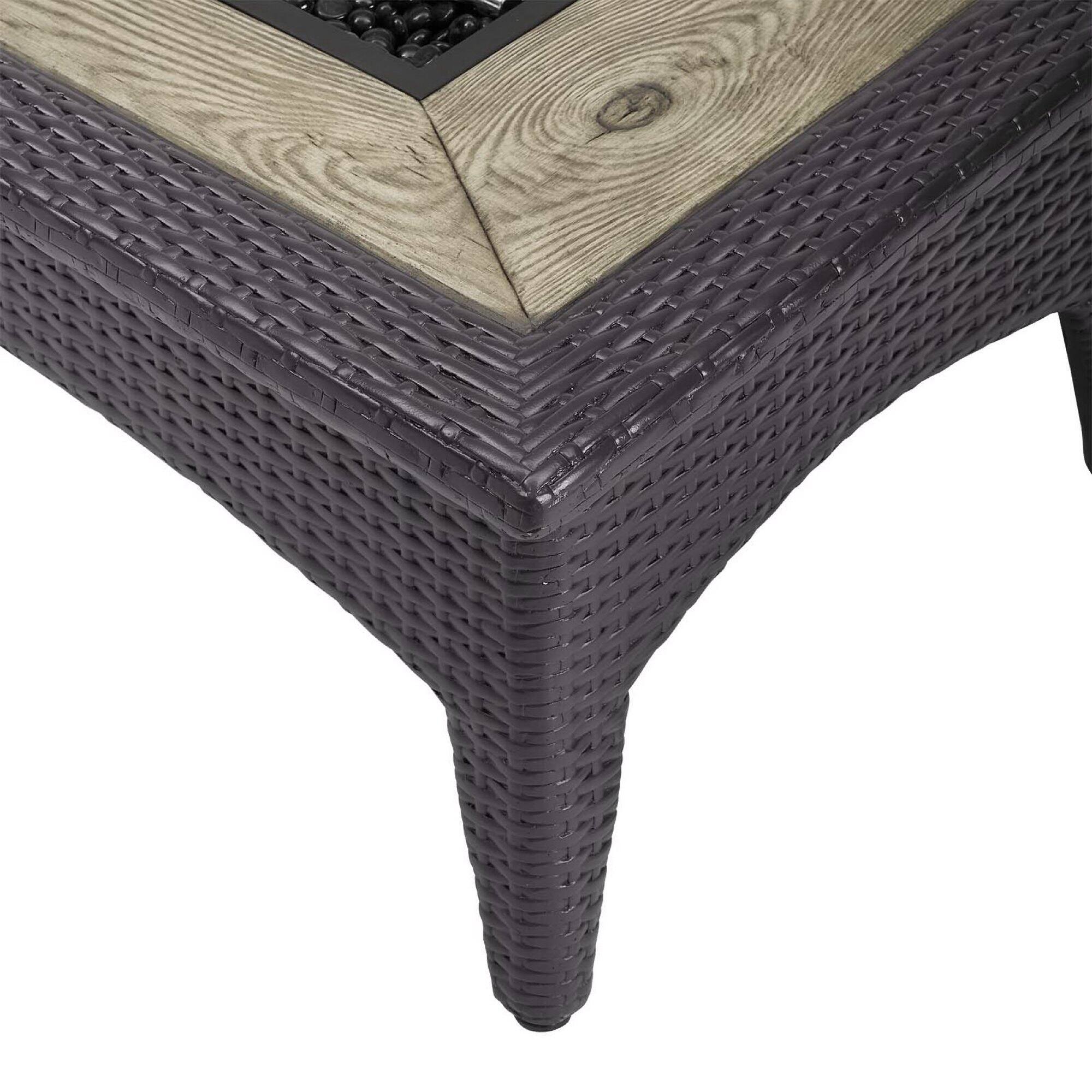 Alt View 1. Modway - Splendor 43.5" Rectangle Outdoor Patio Fire Pit Table by Modway - Espresso.