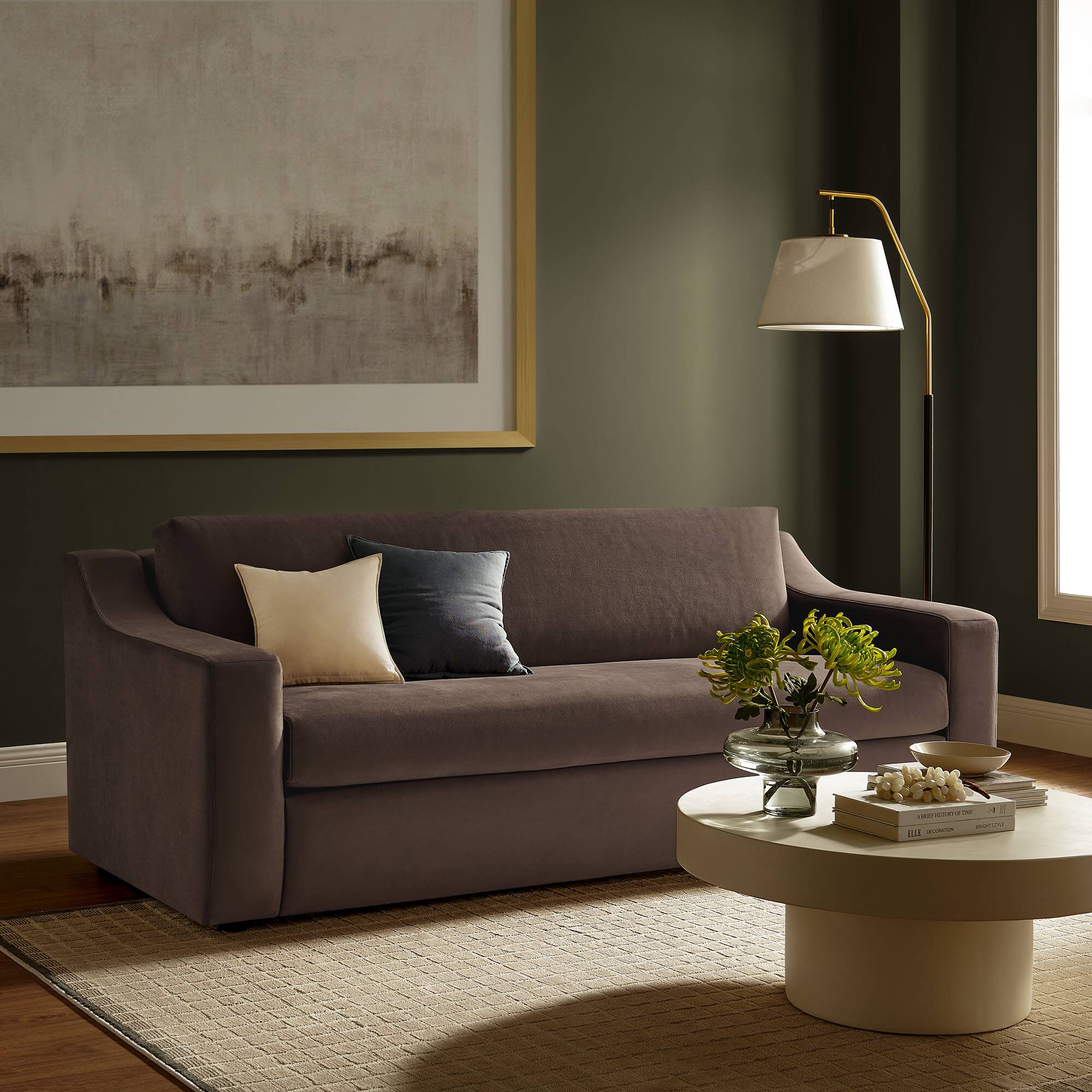 Alt View 4. Modway - Liora Performance Velvet Sofa by Modway - Brown.