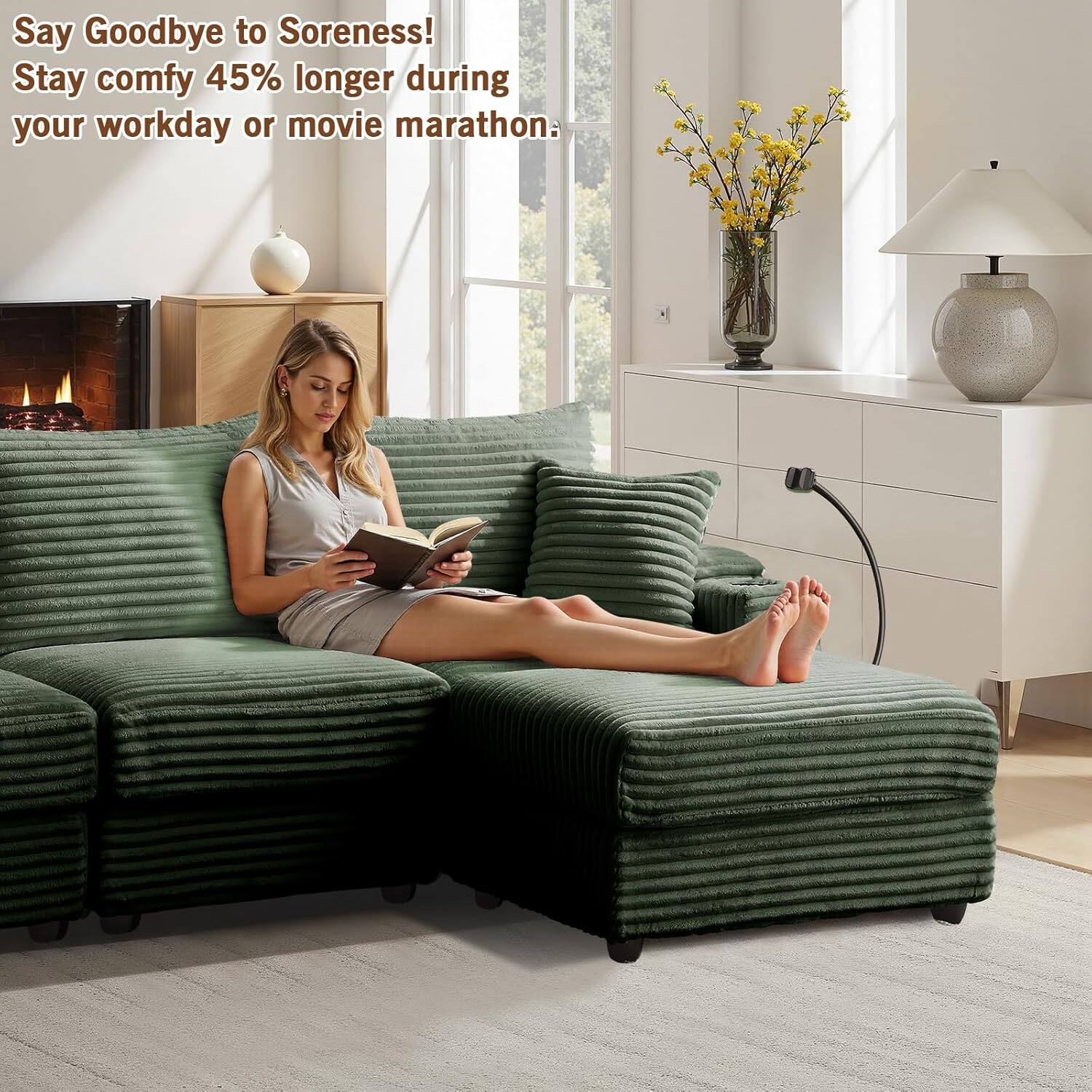 Say Goodbye to Soreness!  
Stay comfy 45% longer during your workday or movie marathon.