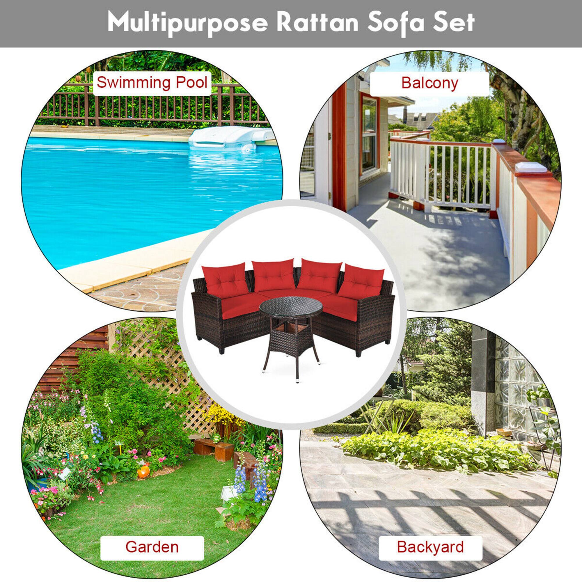 Multipurpose Rattan Sofa Set

- Swimming Pool
- Balcony
- Garden
- Backyard