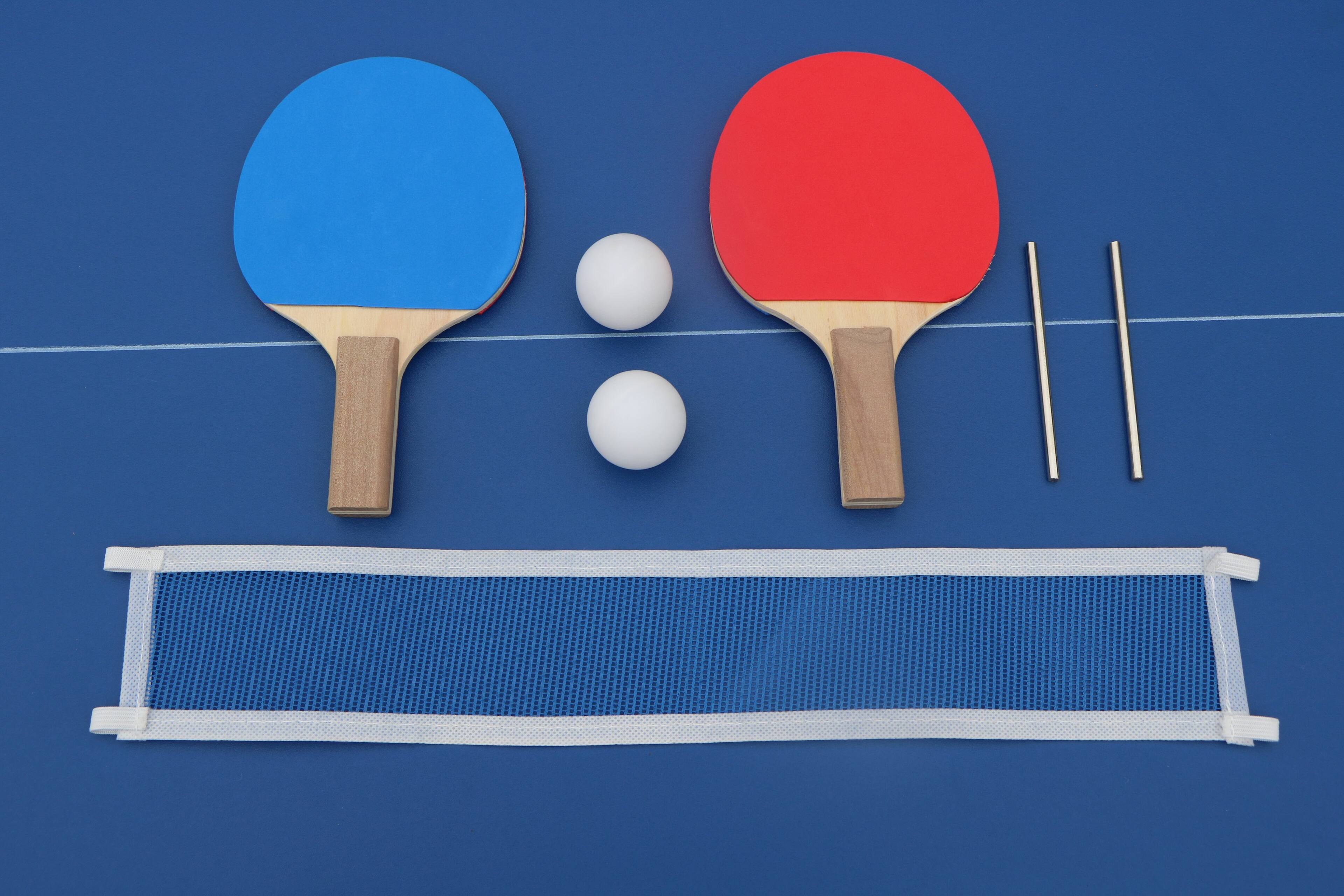 Alt View 7. ELEMENT ACE - 4Ft 3-in-1 Multi Game Table - Combo Set - Billiards/Pool, Glide Hockey & Table Tennis - Brown+Blue.