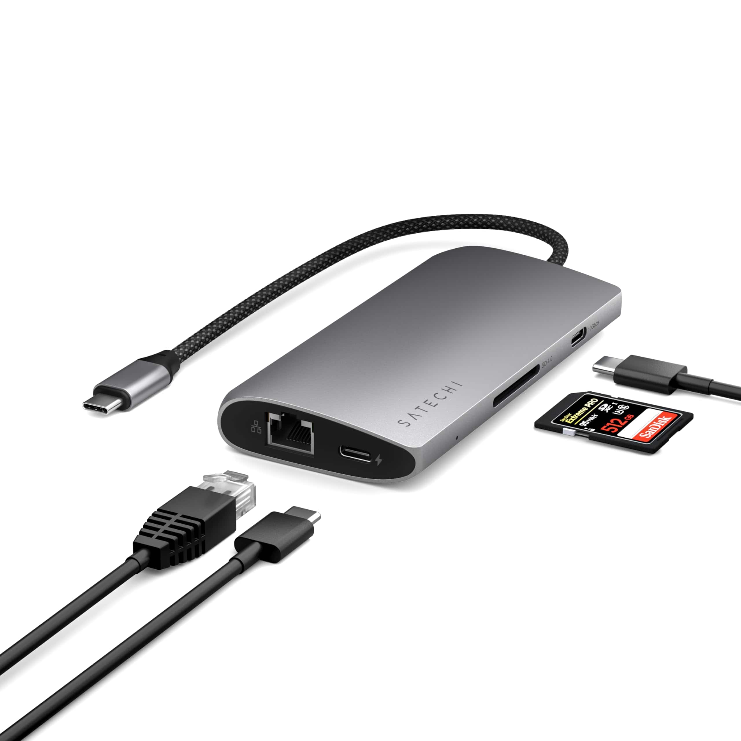 Satechi - USB-C Multiport Adapter 8K With Ethernet V3 - Space Gray