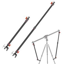 Neewer - 2-Pack Camera Slider Support Arm, Adjustable Tripod Stabilizer, Aluminum, w/ C Clamps & Ball Head